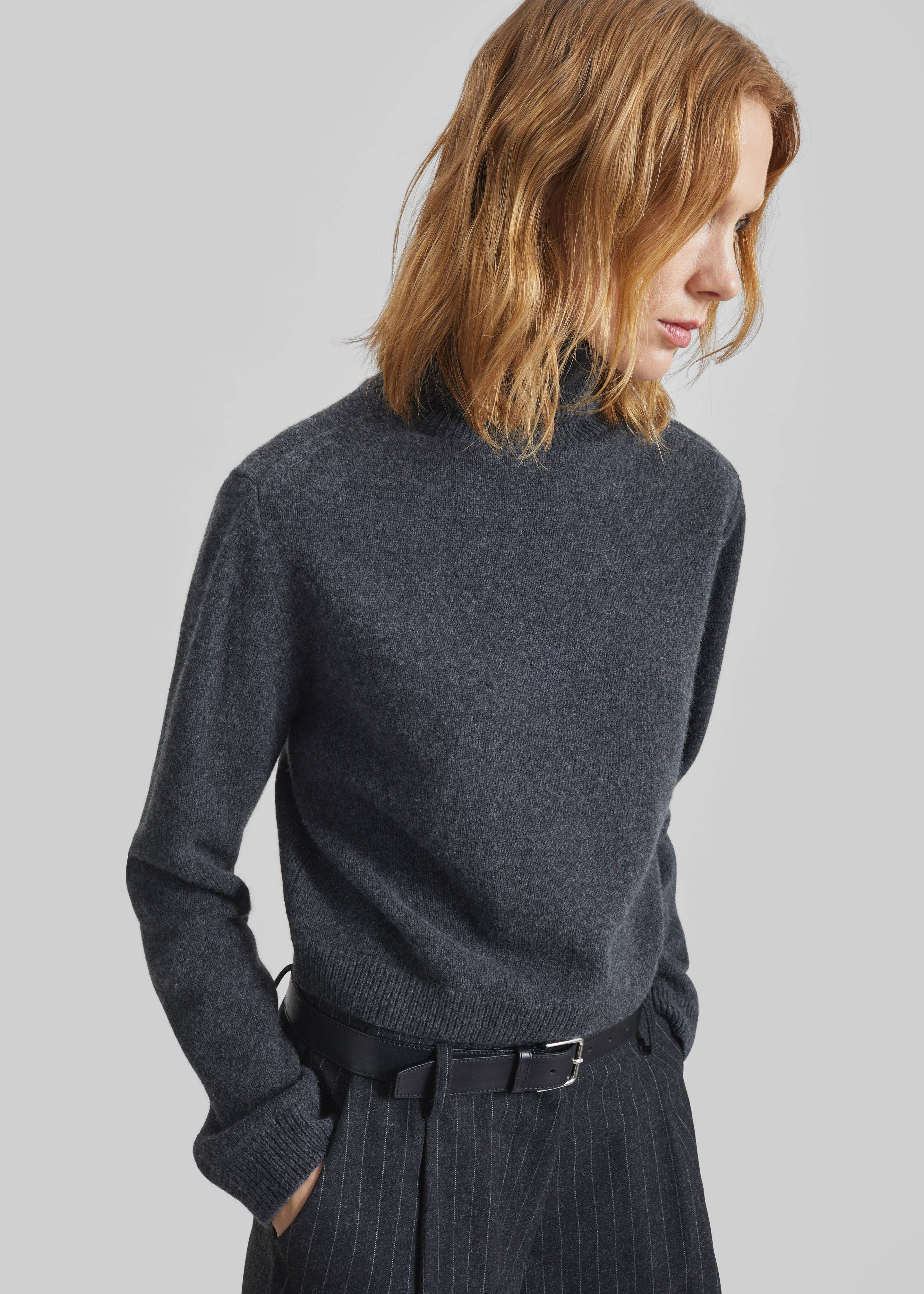Grenaa Wool Turtleneck Sweater - Dark Grey - 3