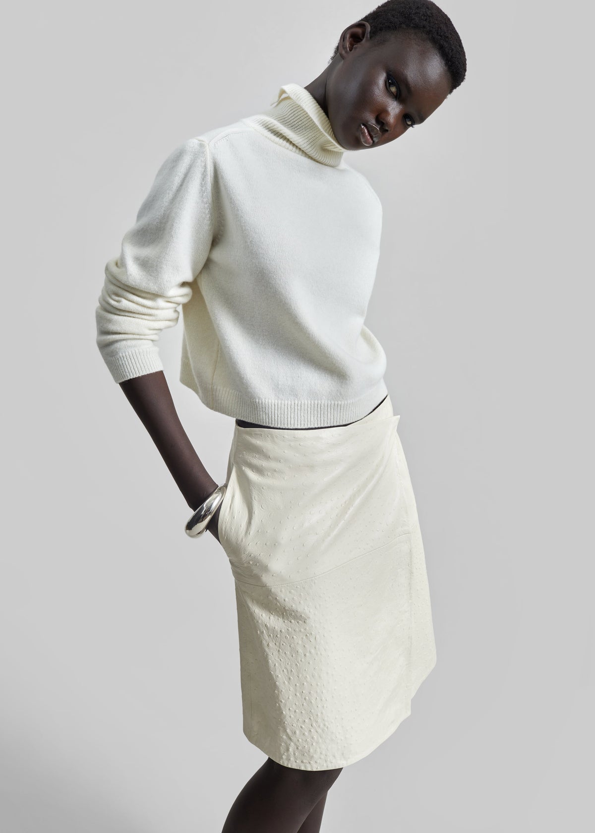 Grenaa Wool Turtleneck Sweater - Ivory - 3