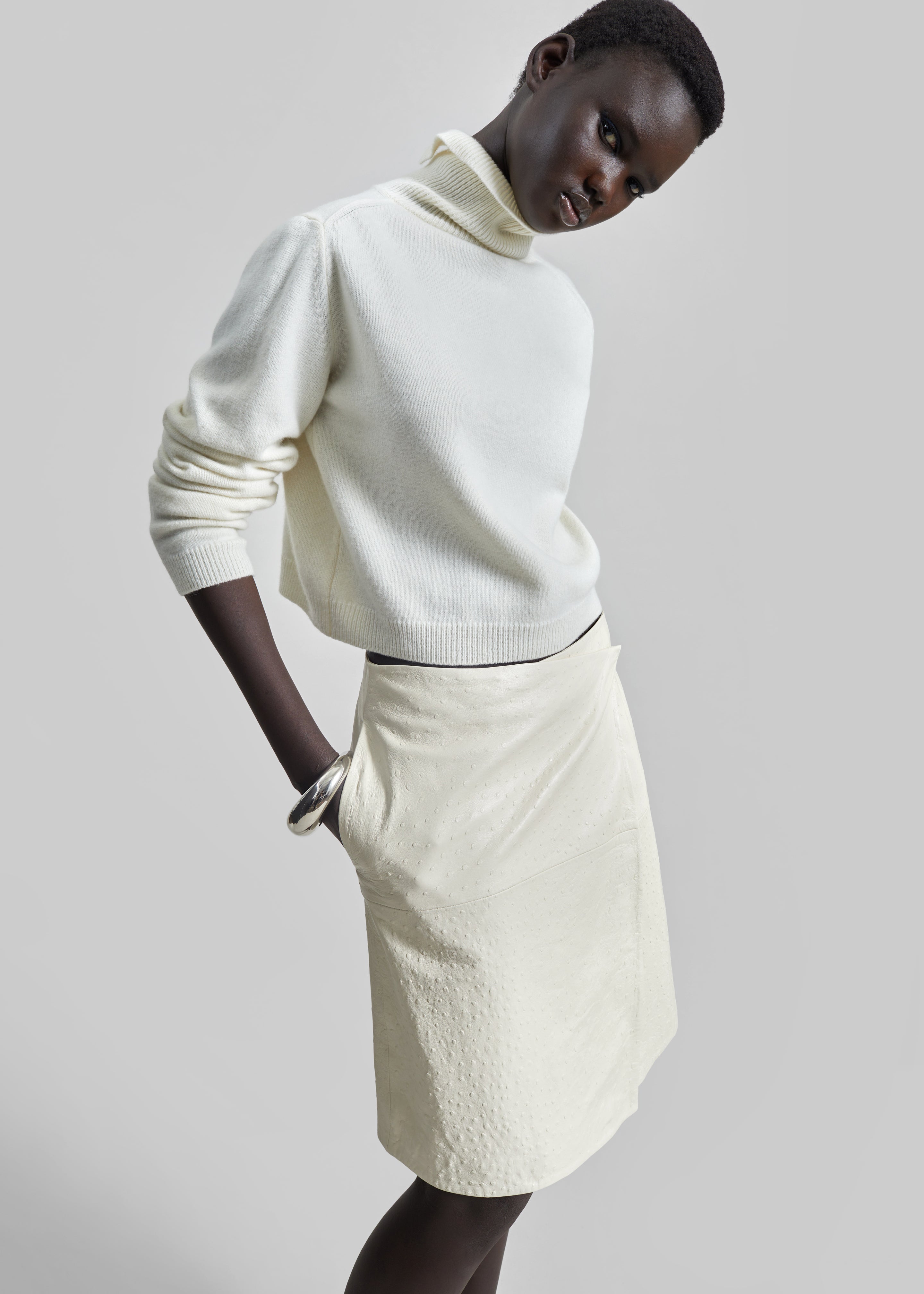 Grenaa Wool Turtleneck Sweater - Ivory - 3