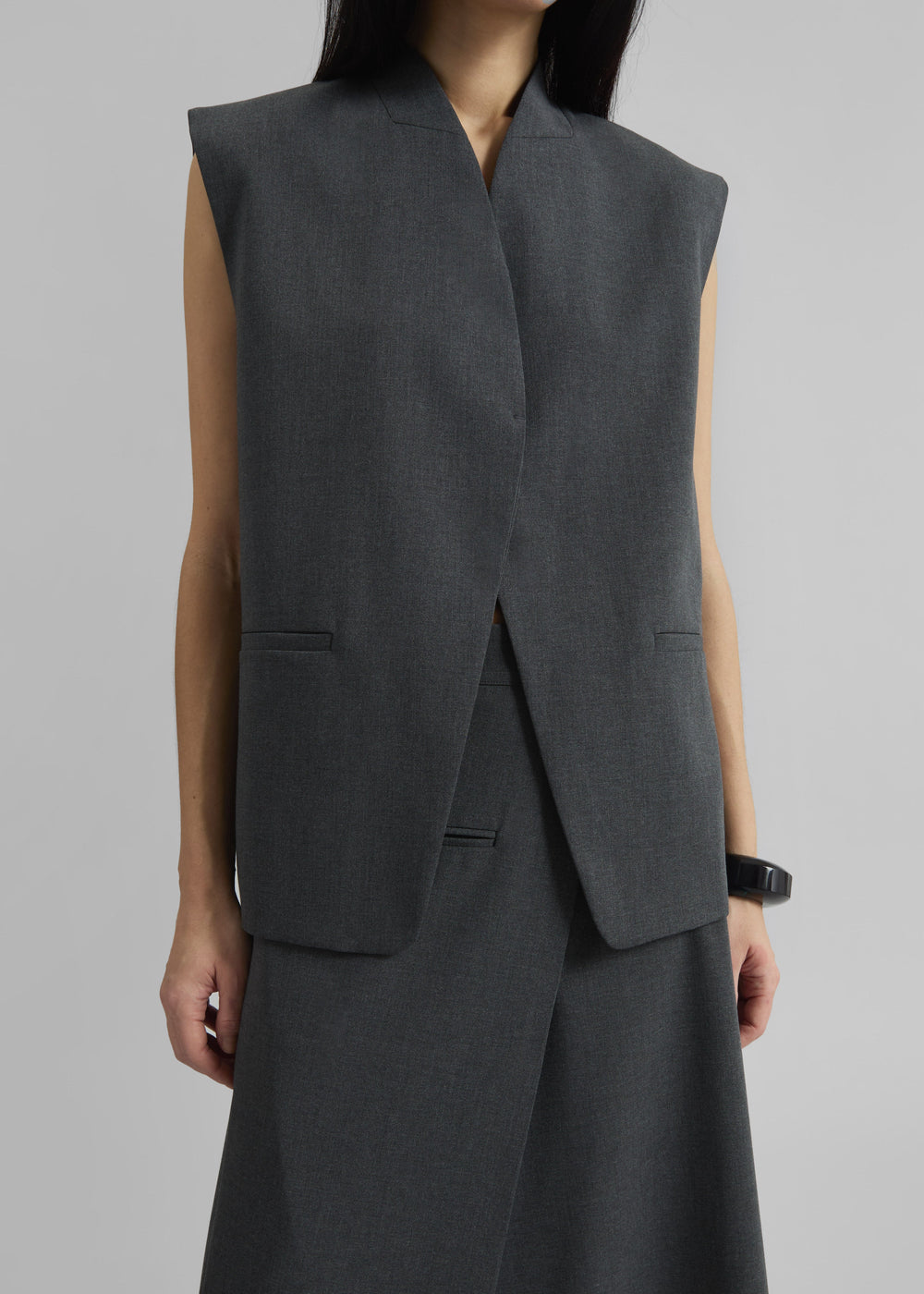 Greven Vest - Dark Grey Melange - 1