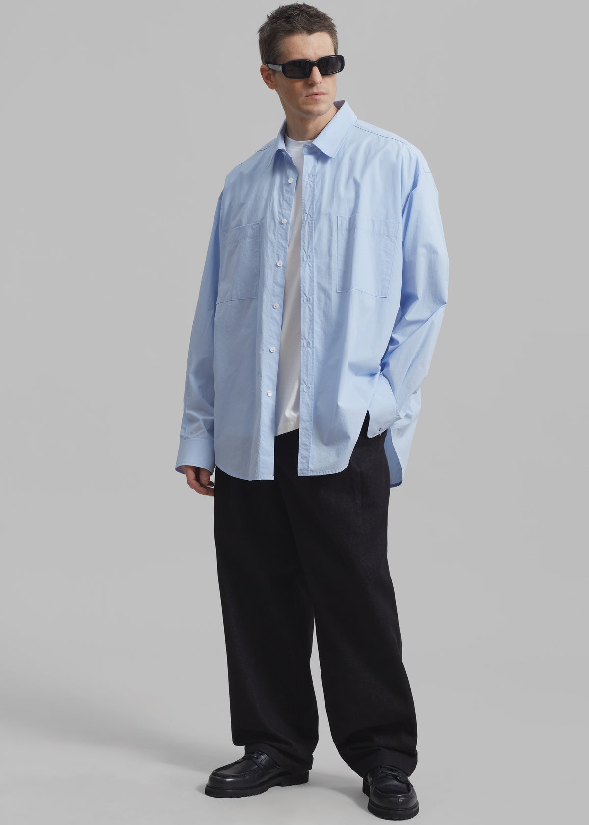 Gus Oversized Shirt - Sky - 1