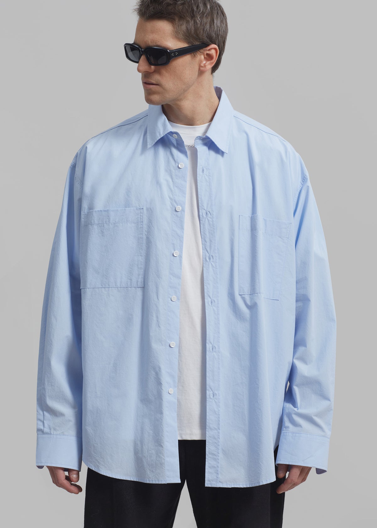 Gus Oversized Shirt - Sky - 4