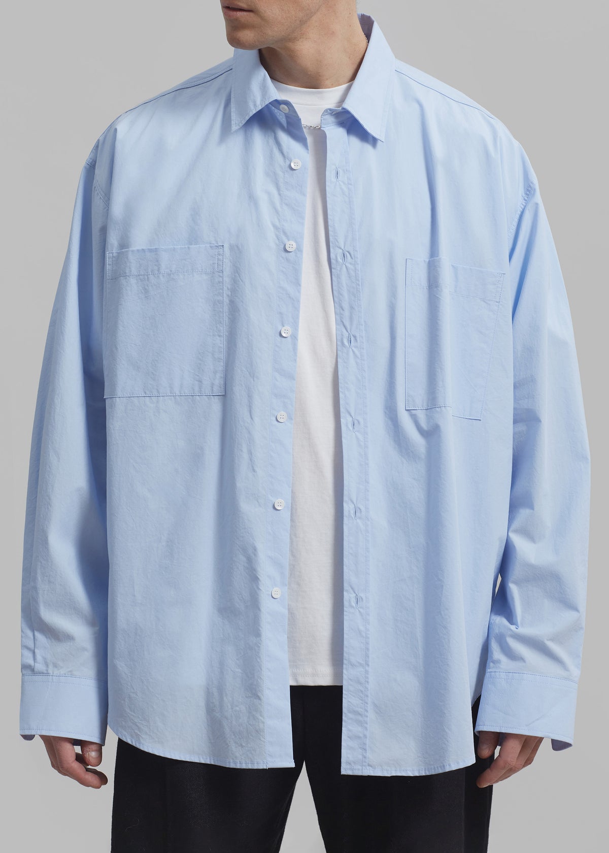 Gus Oversized Shirt - Sky - 3