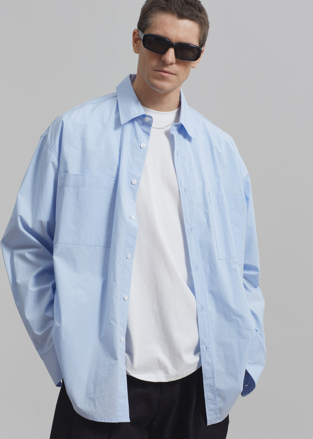 Gus Oversized Shirt - Sky - 1