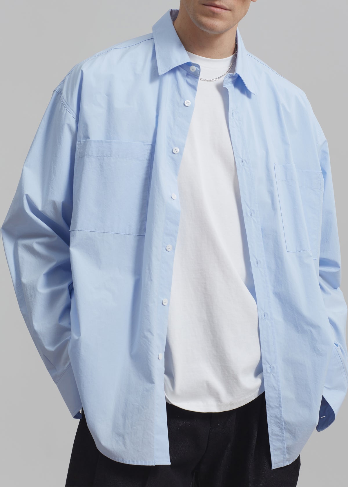 Gus Oversized Shirt - Sky - 3