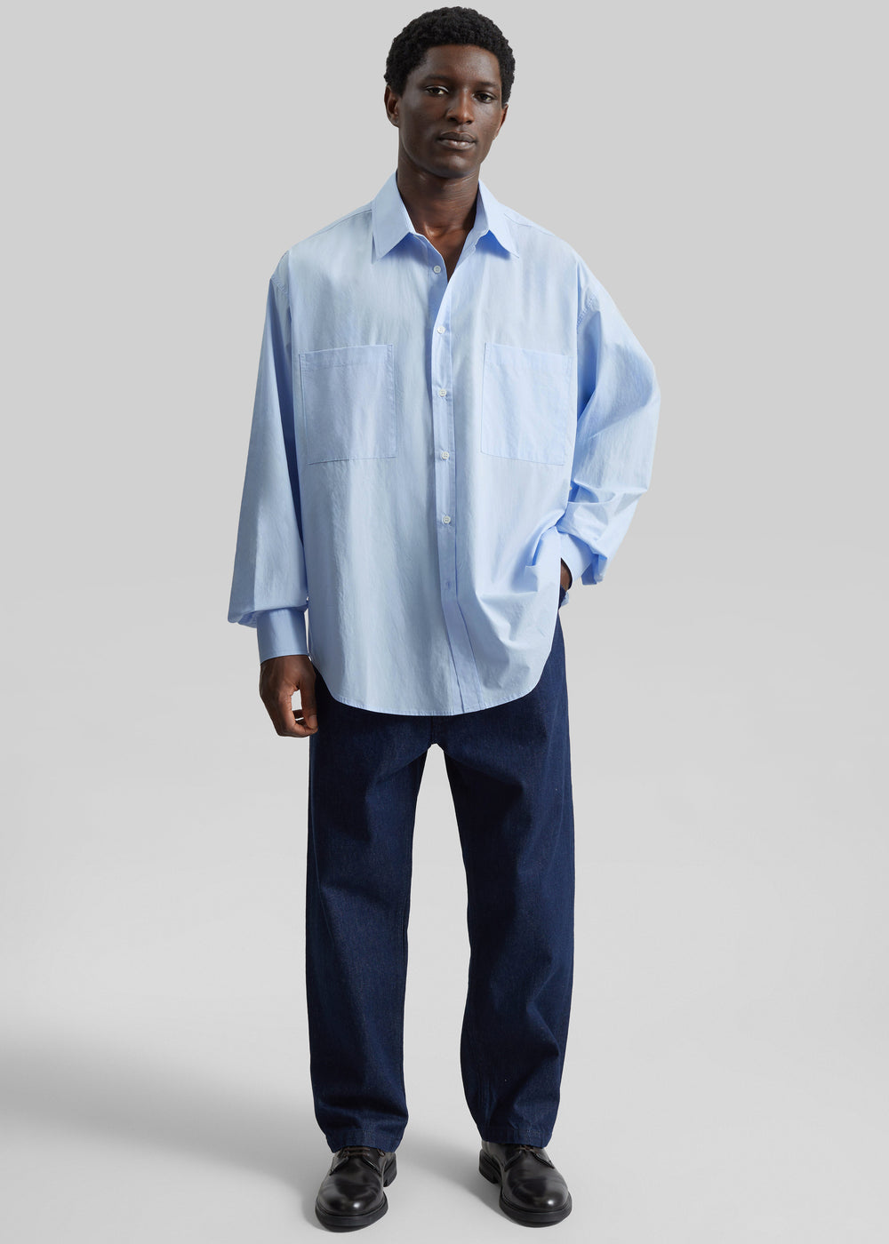 Gus Oversized Shirt - Sky - 1
