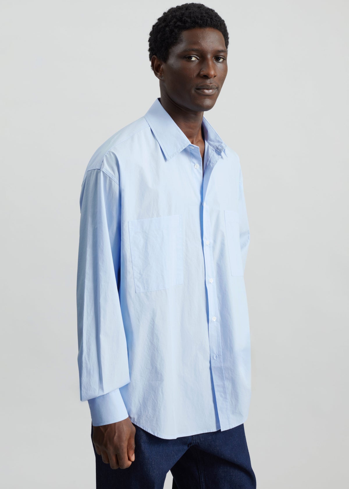 Gus Oversized Shirt - Sky - 3