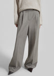 Haflso Pleated Wide Trousers - Beige Melange