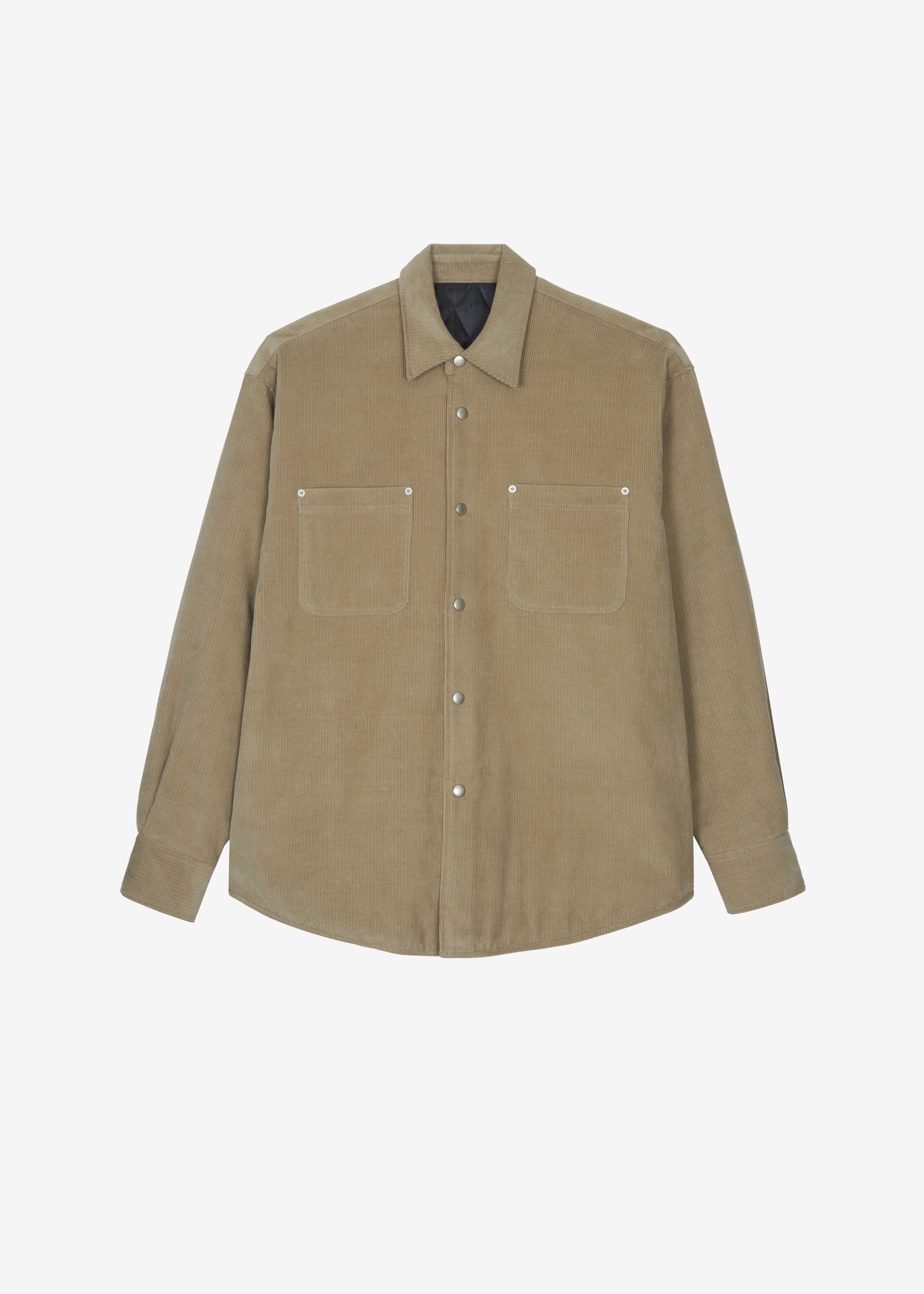 Hagen Quilted Corduroy Shirt - Sand - 7