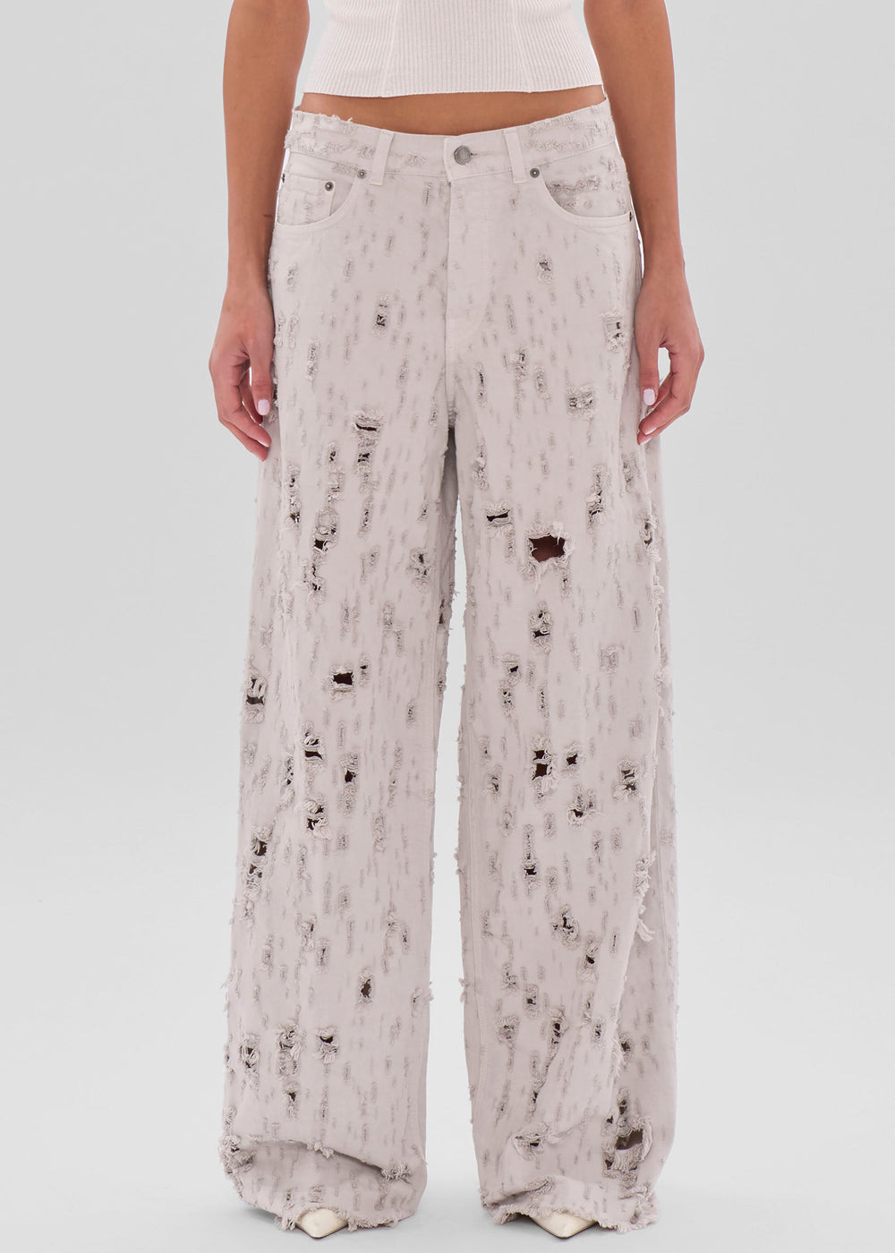 Haikure Bethany Bull Destroy Jeans - Wind Grey