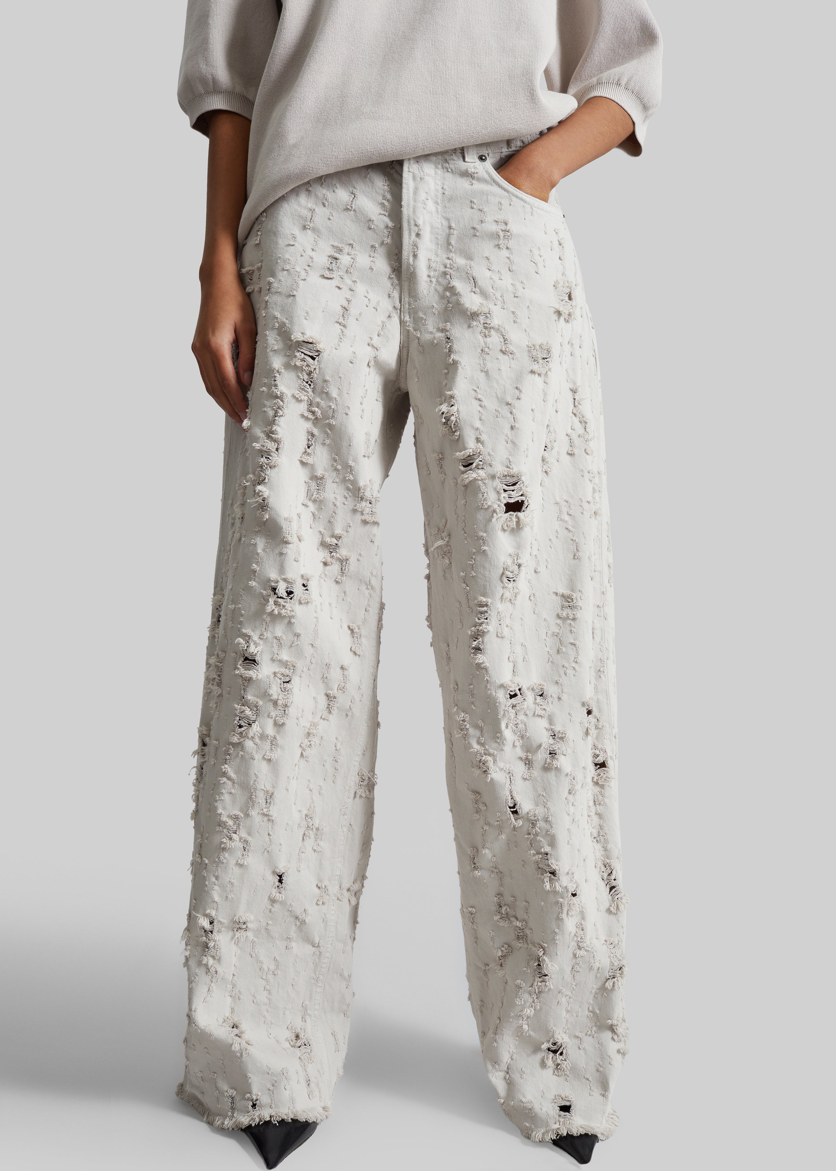 Haikure Bethany Bull Destroy Jeans - Wind Grey - 2