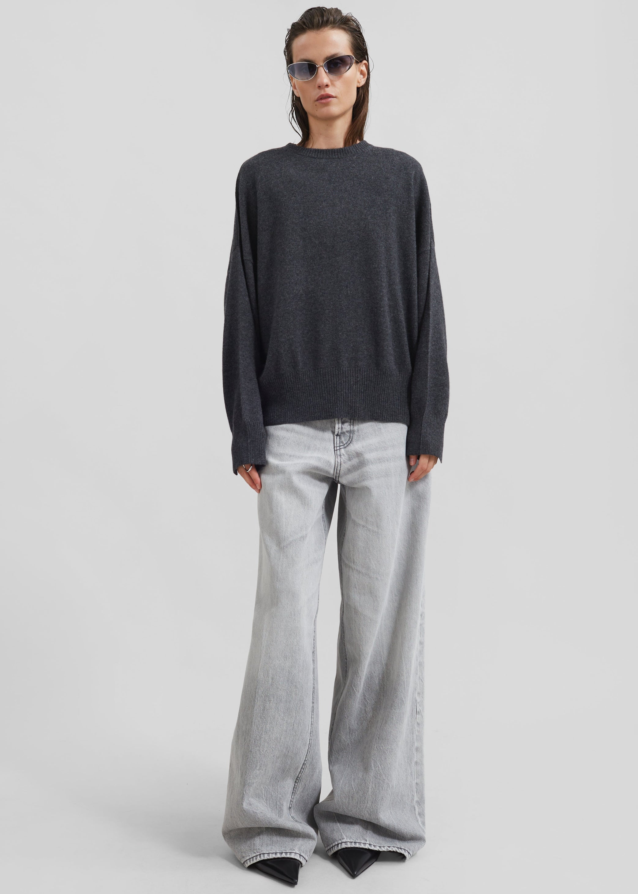 Shop the look image for Haikure Bethany Wide Leg Jeans - Fog Grey