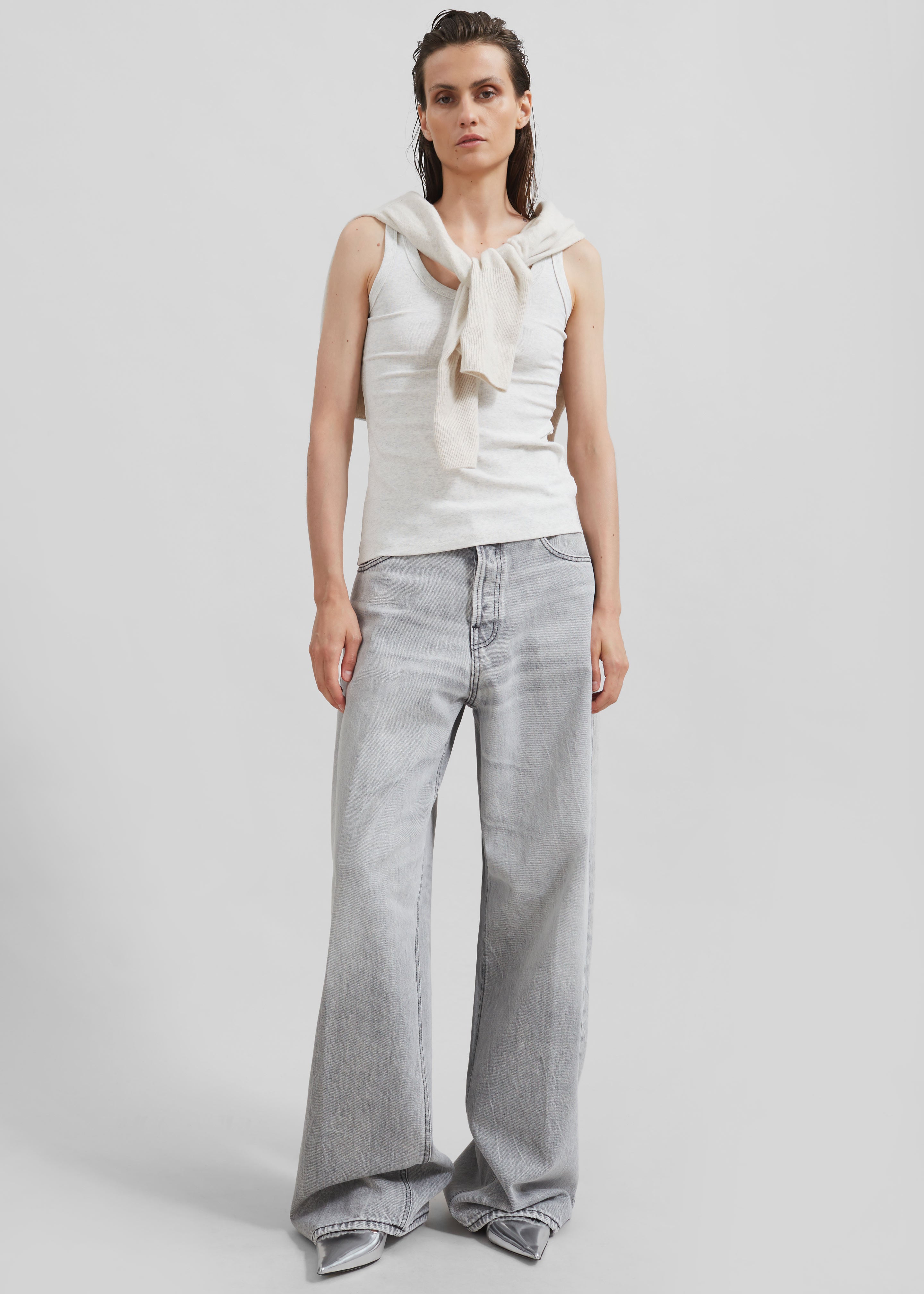 Haikure Bethany Wide Leg Jeans - Fog Grey - 6