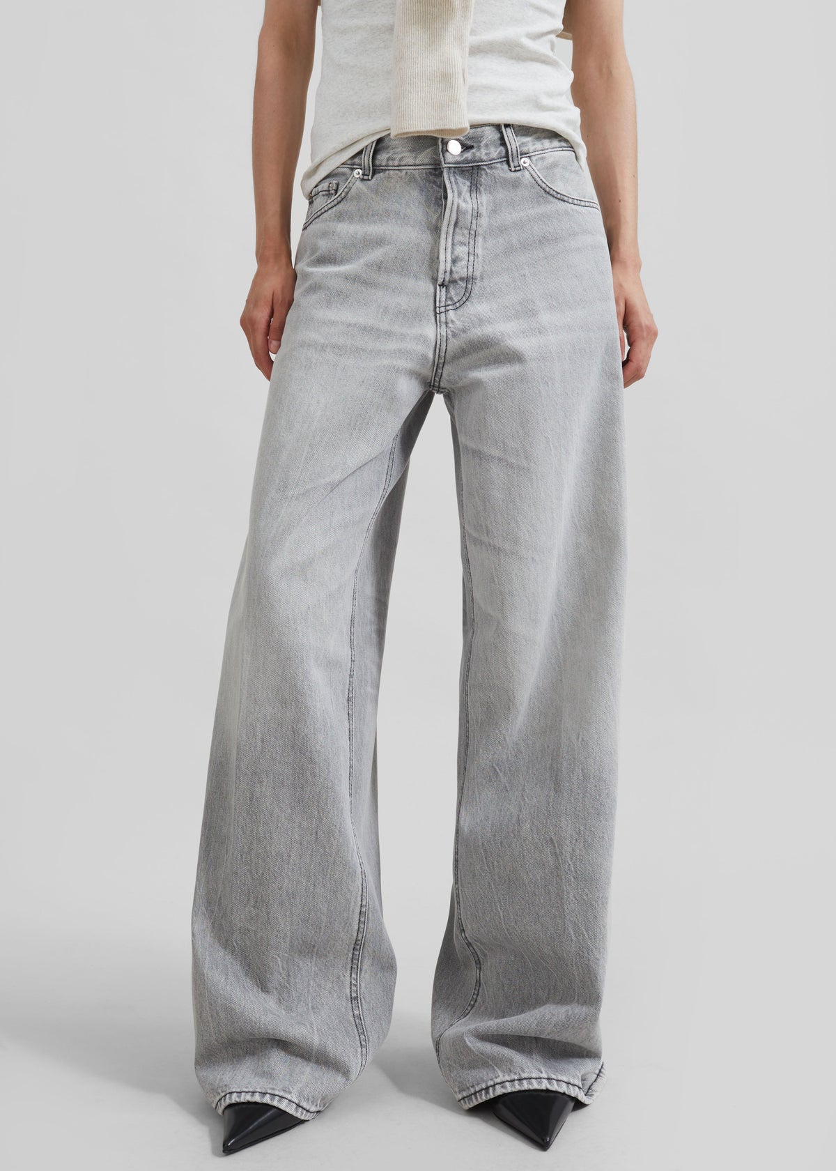 Haikure Bethany Wide Leg Jeans - Fog Grey - 1