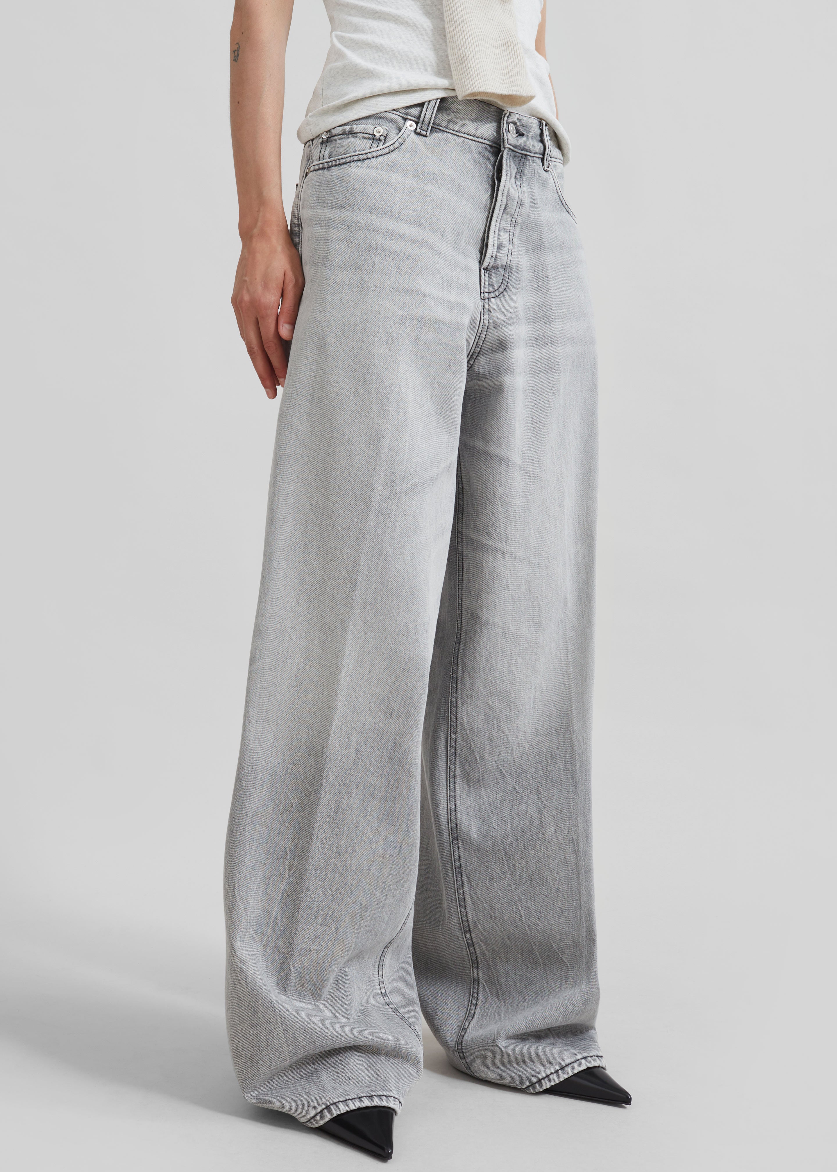 Haikure Bethany Wide Leg Jeans - Fog Grey - 5