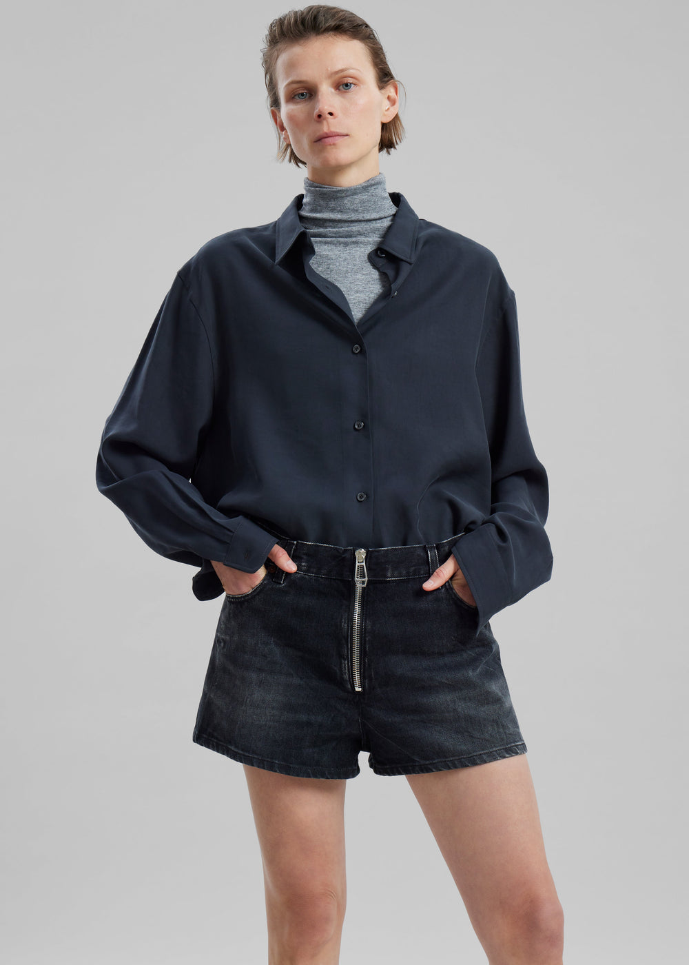 Haikure Bethany Zip Shorts - Bassano Black