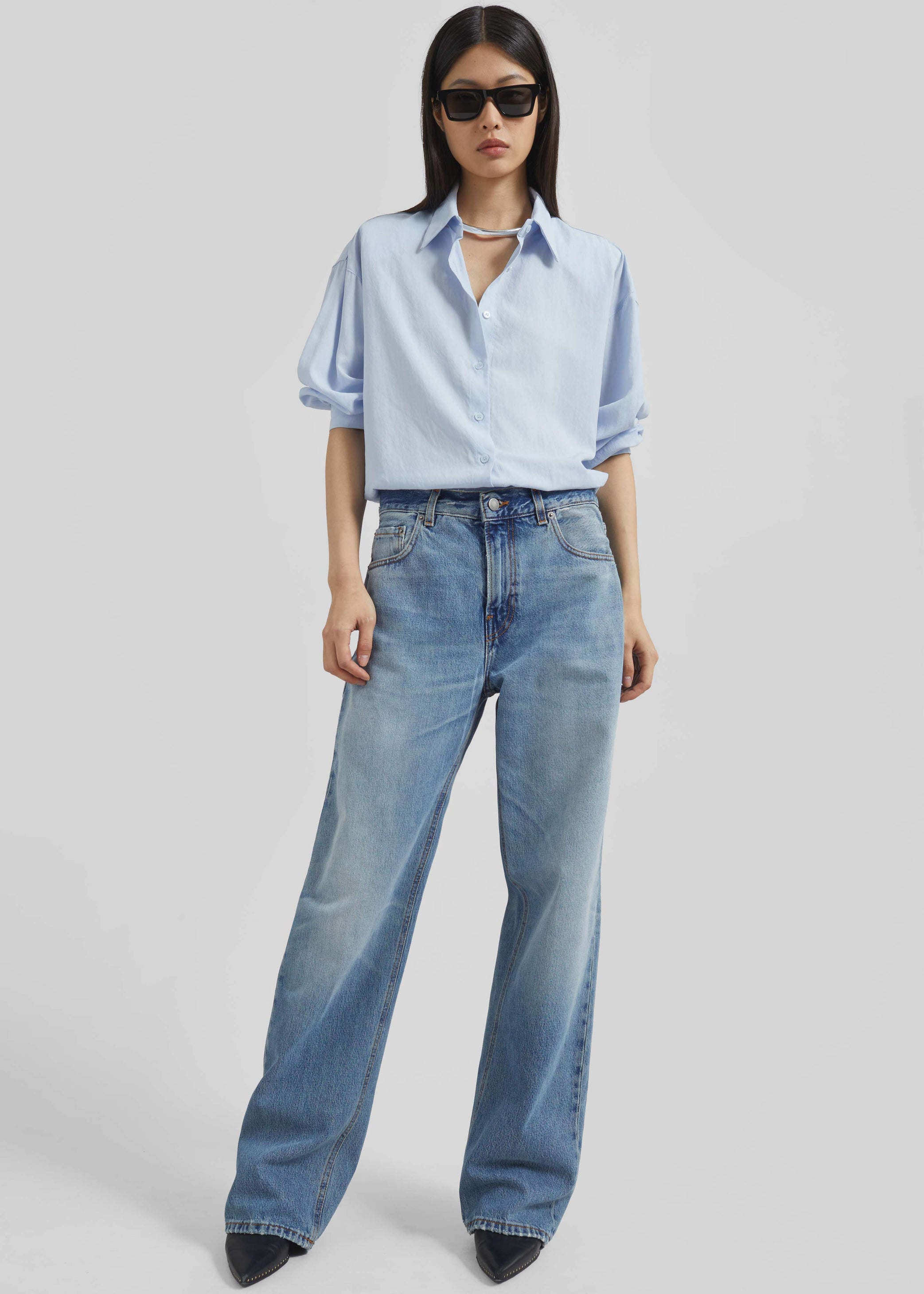 Shop the look image for Haikure Bonnie Jeans - Dive Blue Wash