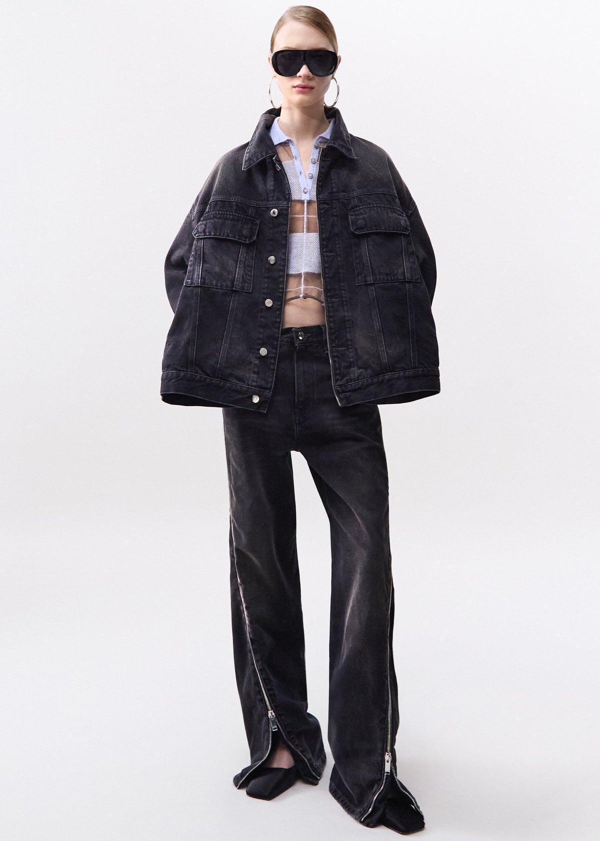 Haikure Bonnie Zip Denim Pants - Vintage Black - 8