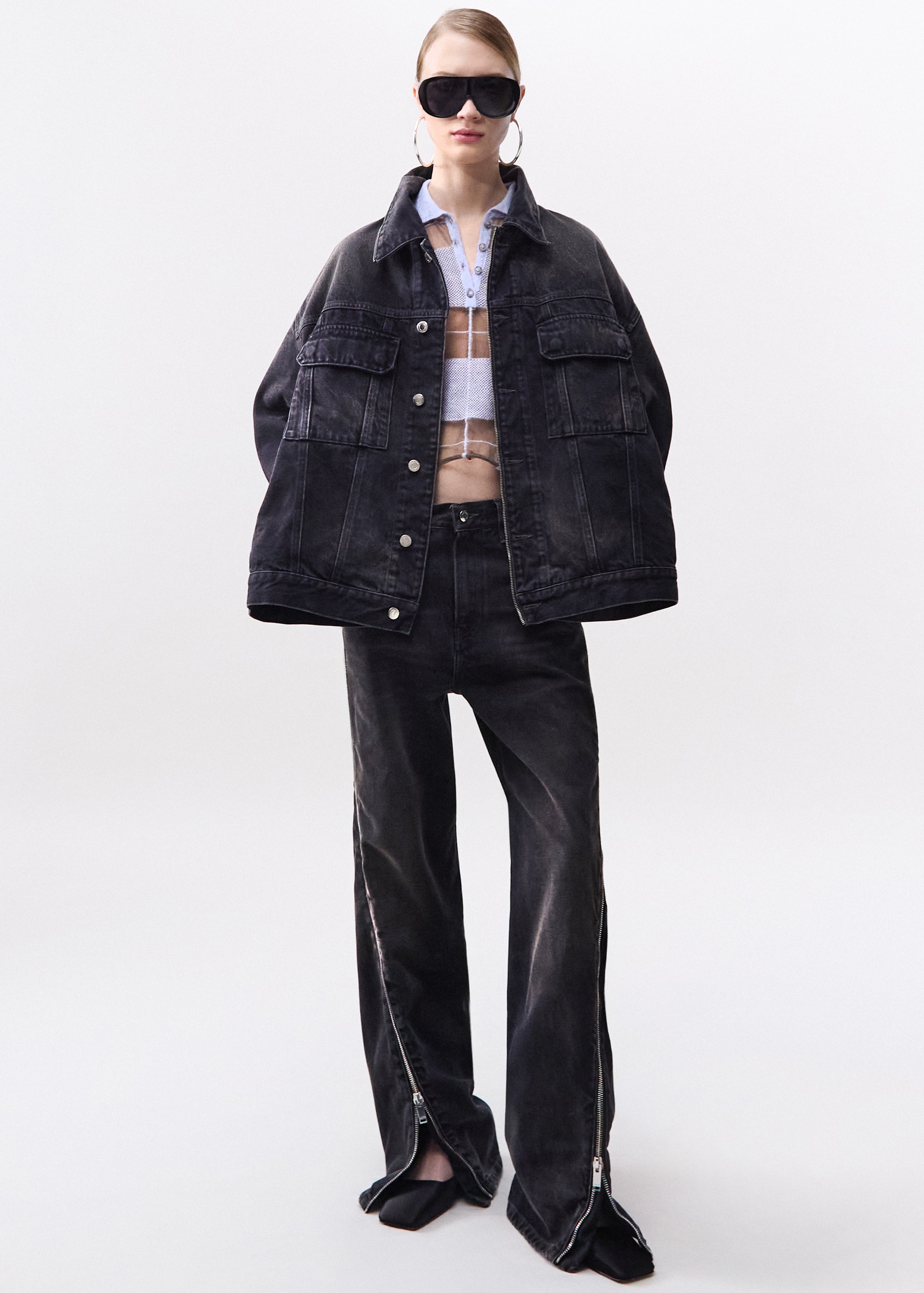Haikure Bonnie Zip Denim Pants - Vintage Black - 8