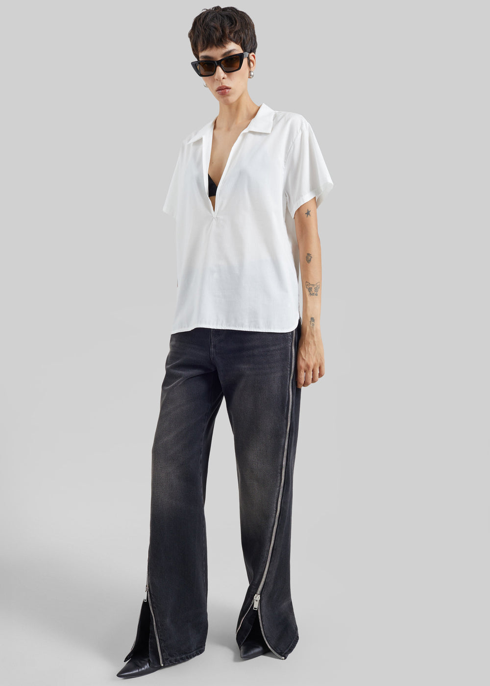 Haikure Bonnie Zip Denim Pants - Vintage Black