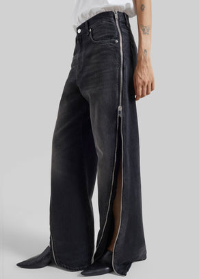 Haikure Bonnie Zip Denim Pants - Vintage Black