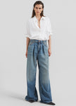 Haikure Candy Pleated Wide Leg Jeans - Blue Tencel