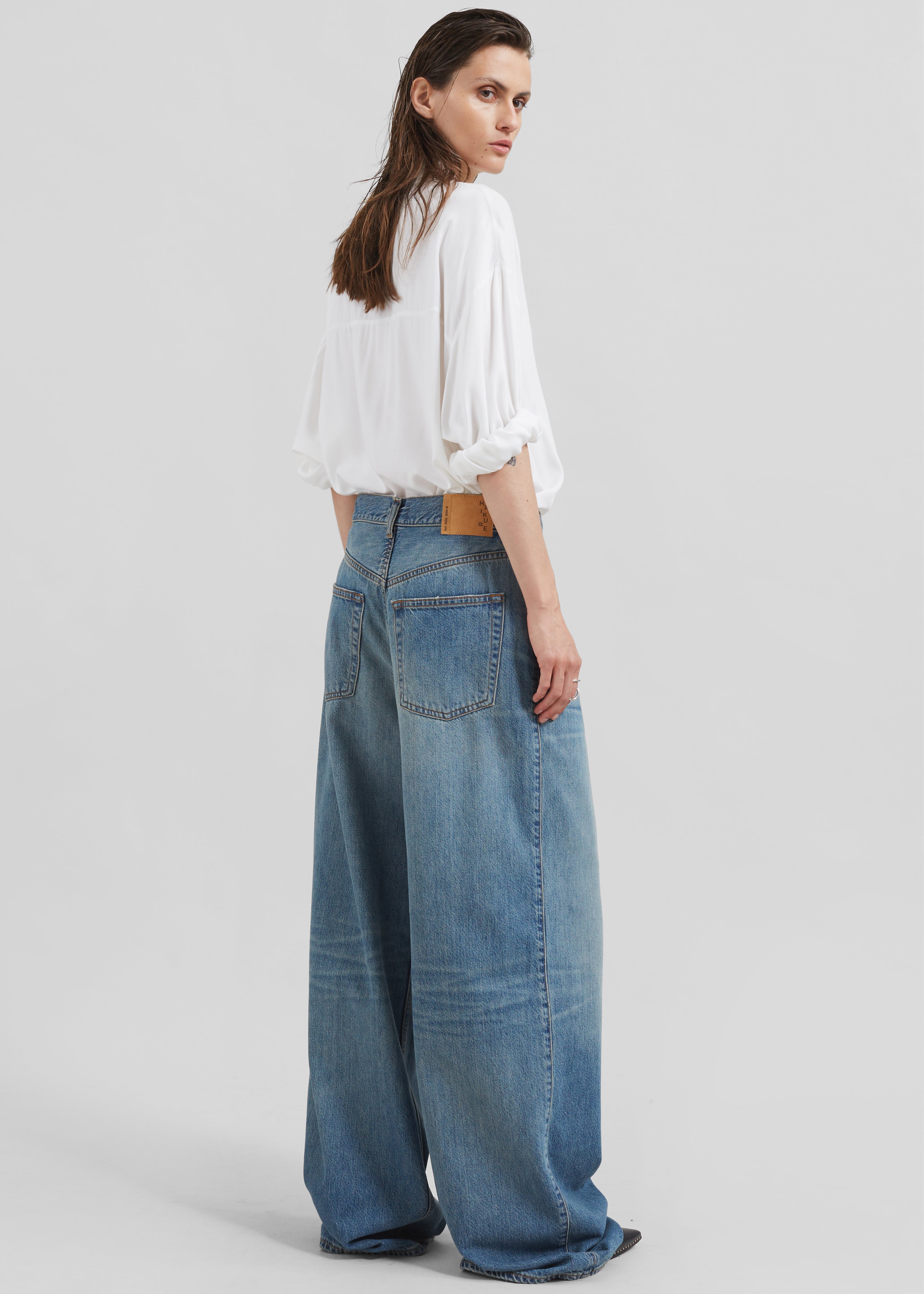 Haikure Candy Pleated Wide Leg Jeans - Blue Tencel - 9