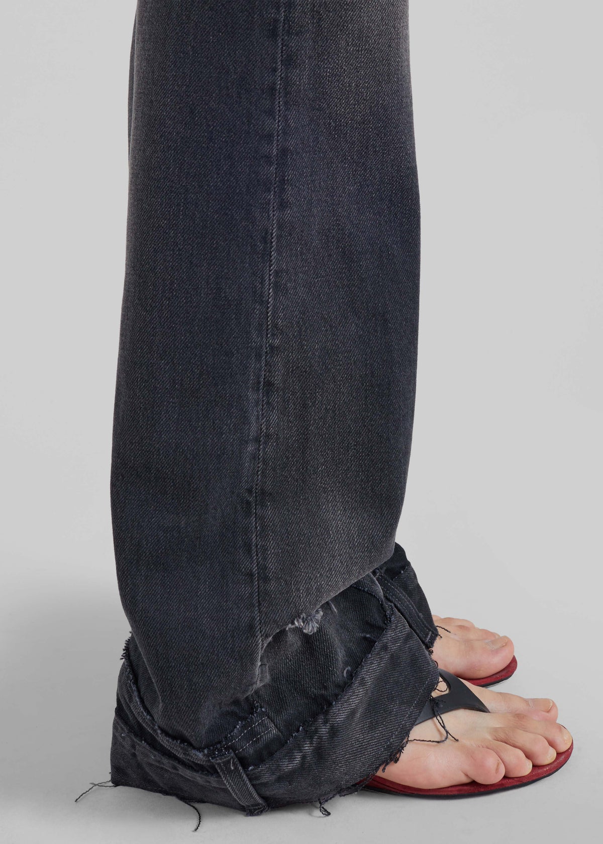 Haikure Flora Cut Denim Pants - Vintage Black - 3
