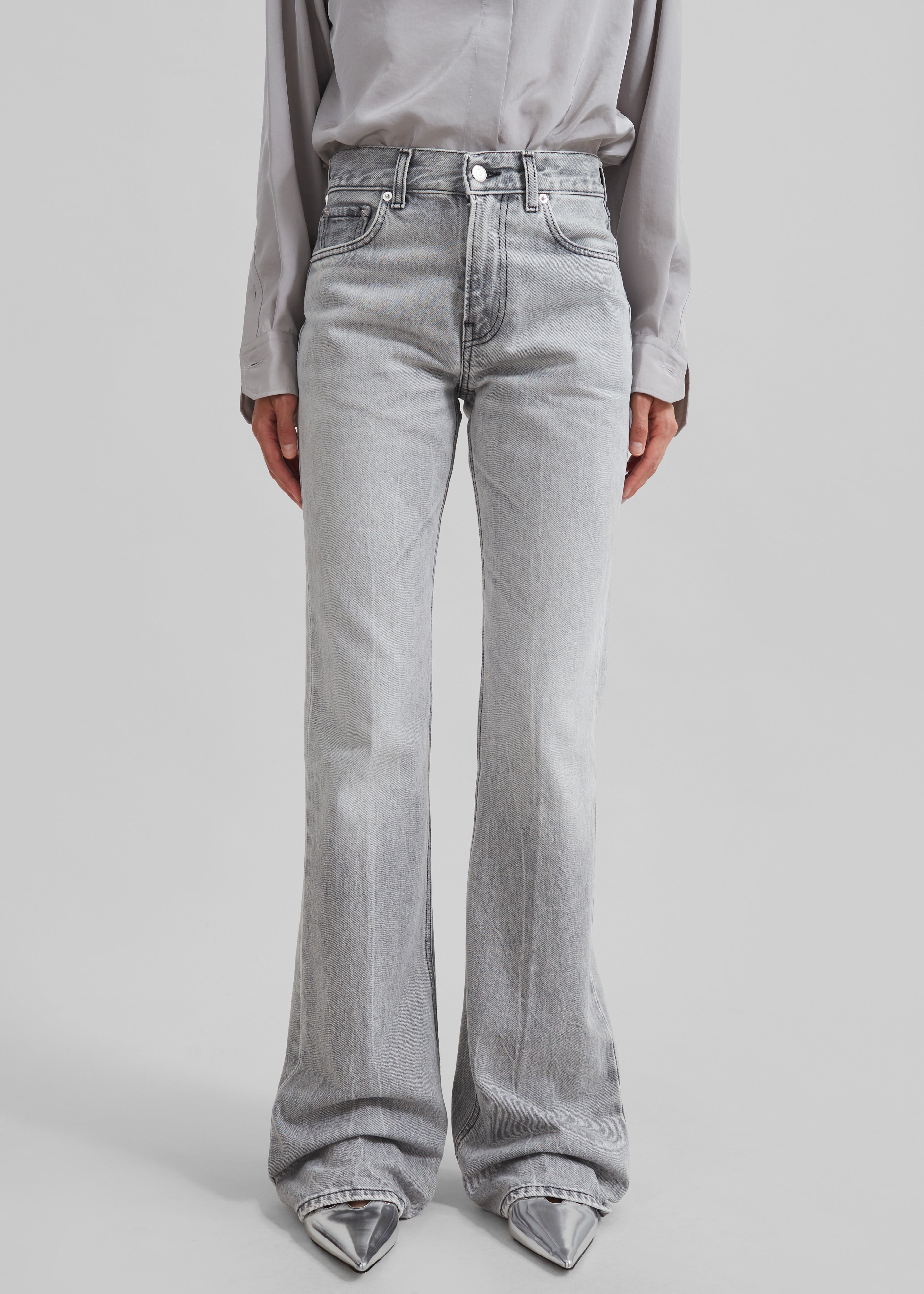 Haikure Flora Flared Jeans - Fog Grey - 3