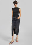 Haikure Mira Denim Skirt - Vintage Black