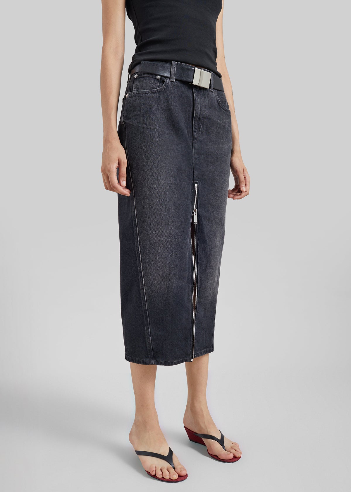 Haikure Mira Denim Skirt - Vintage Black - 5