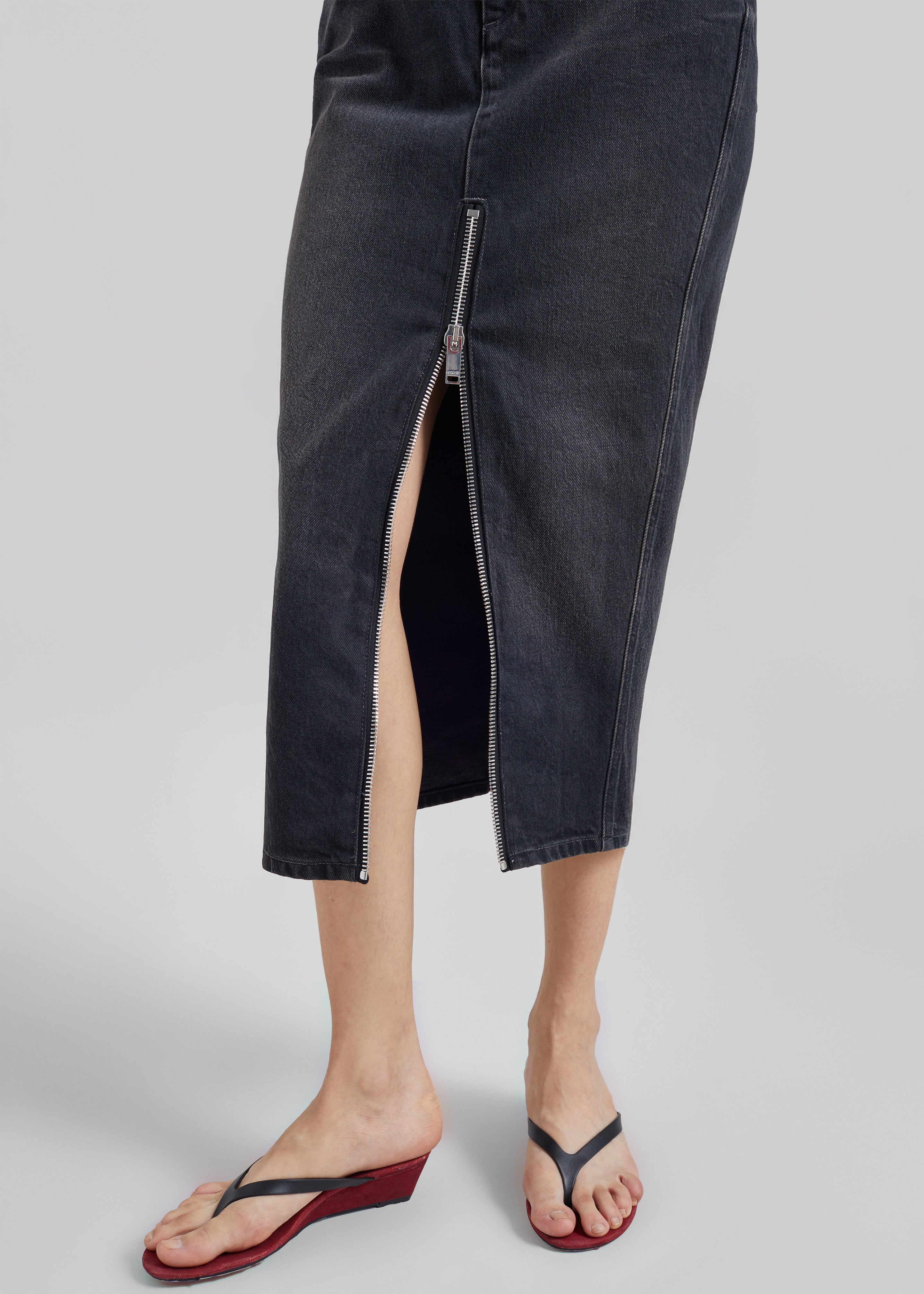 Haikure Mira Denim Skirt - Vintage Black - 4