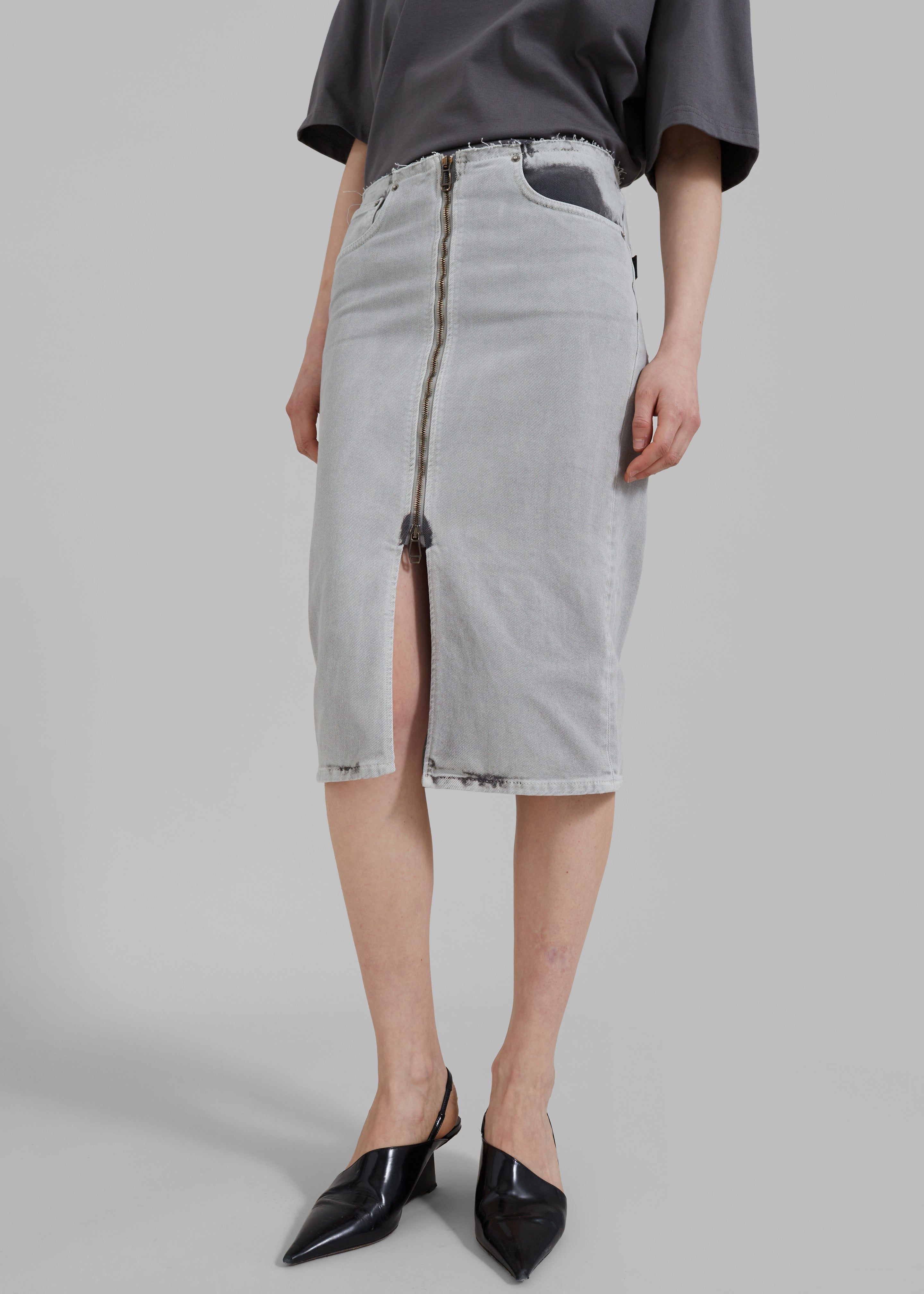 Haikure Tiger Skirt - Shifting Grey - 1