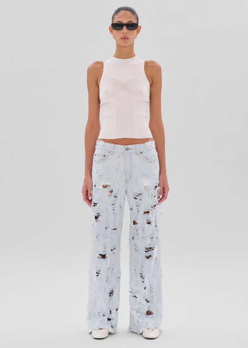 Haikure Winny Jeans - Light Blue Destroy