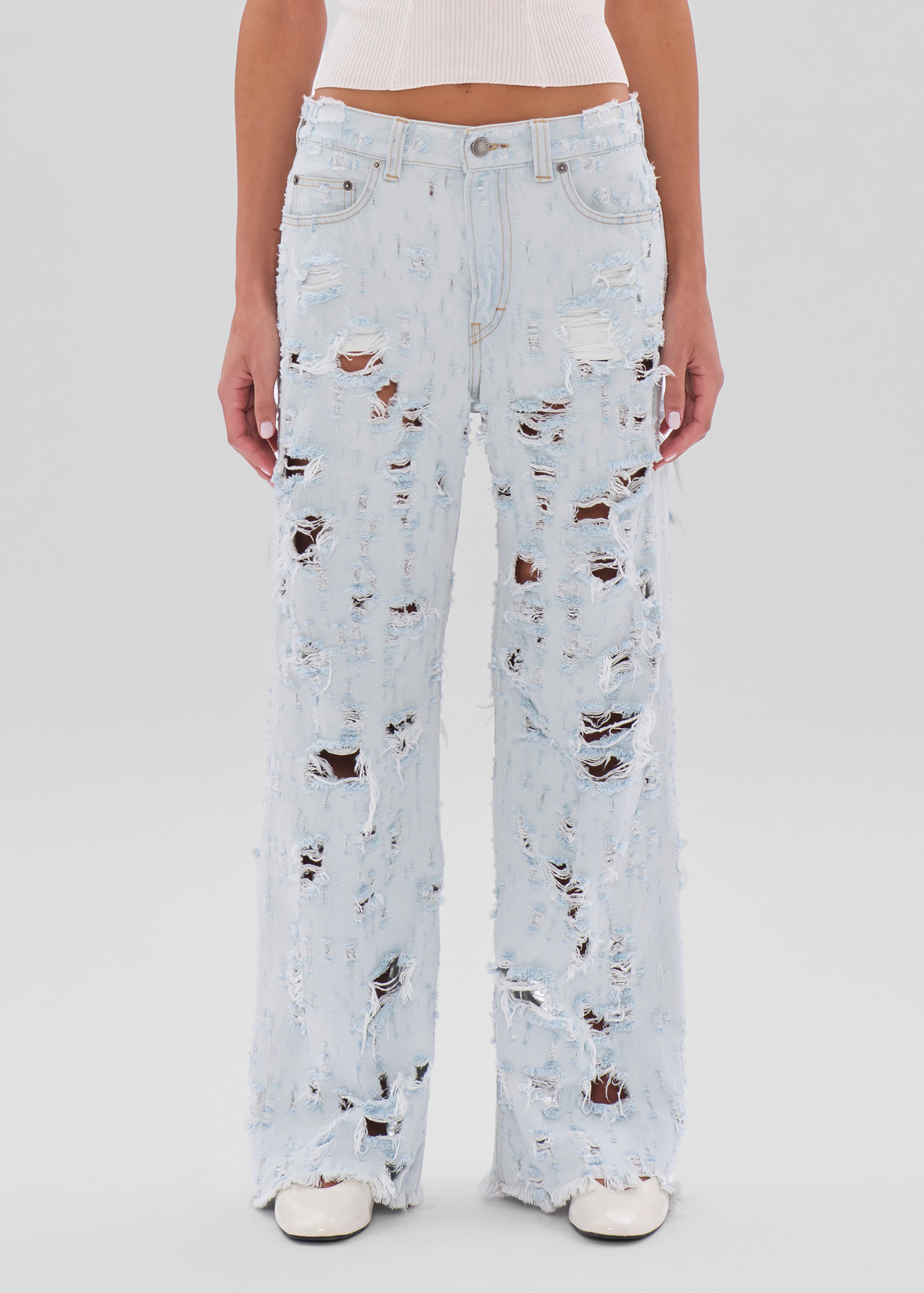 Haikure Winny Jeans - Light Blue Destroy - 4