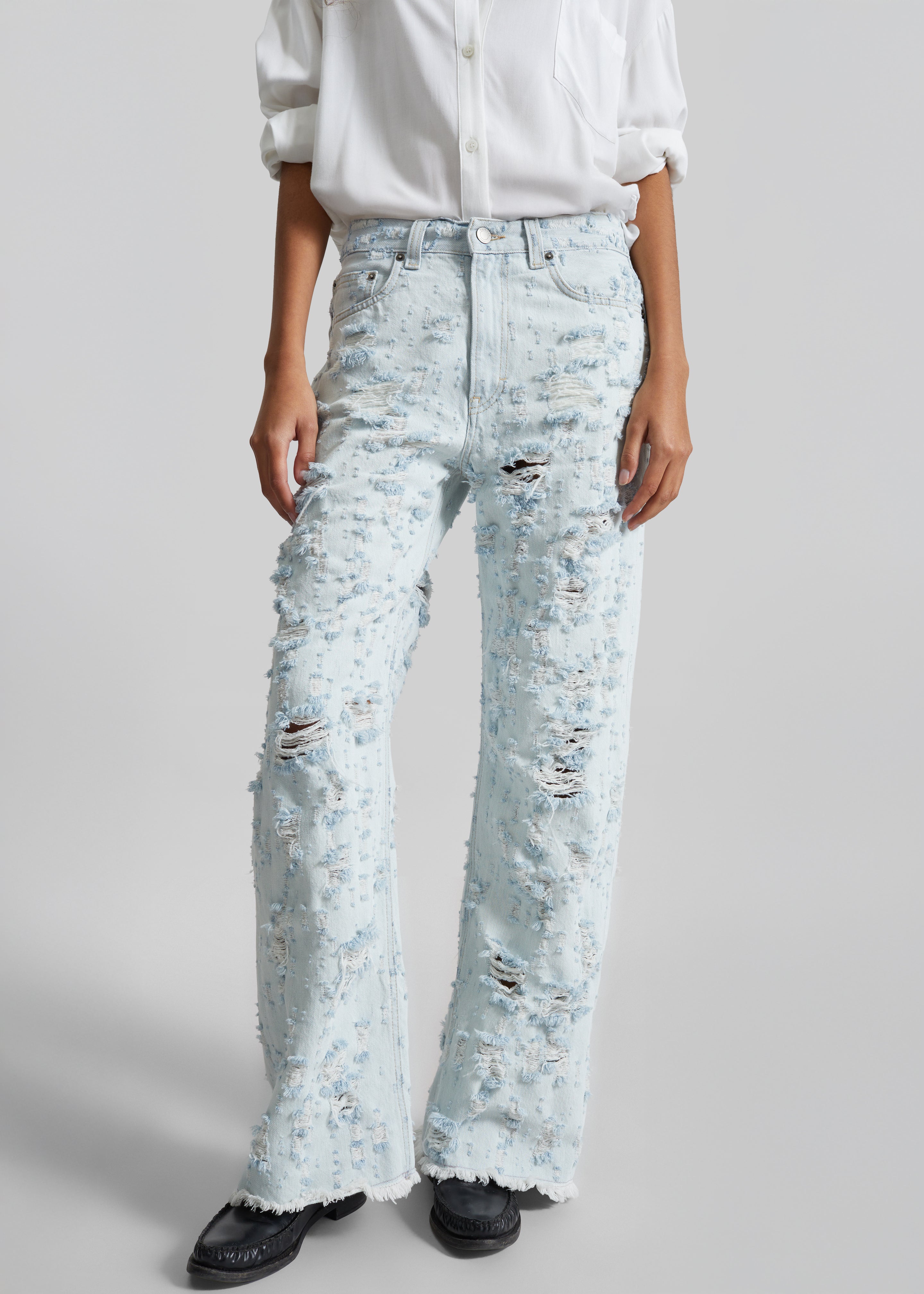 Haikure Winny Jeans - Light Blue Destroy - 2