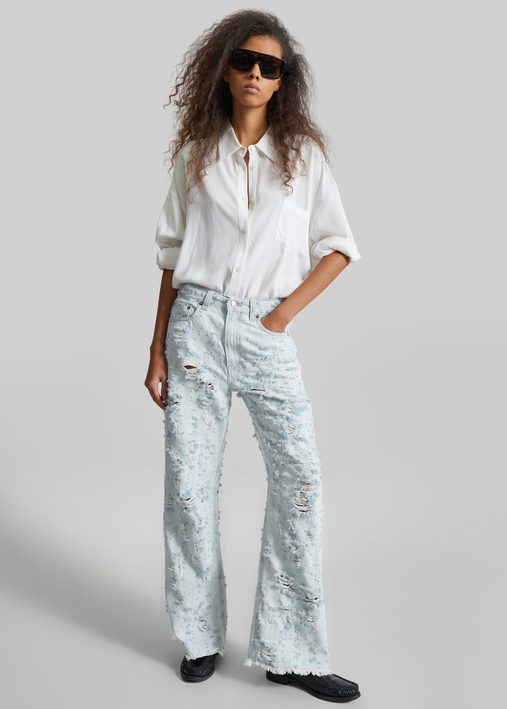 Haikure Winny Jeans - Light Blue Destroy