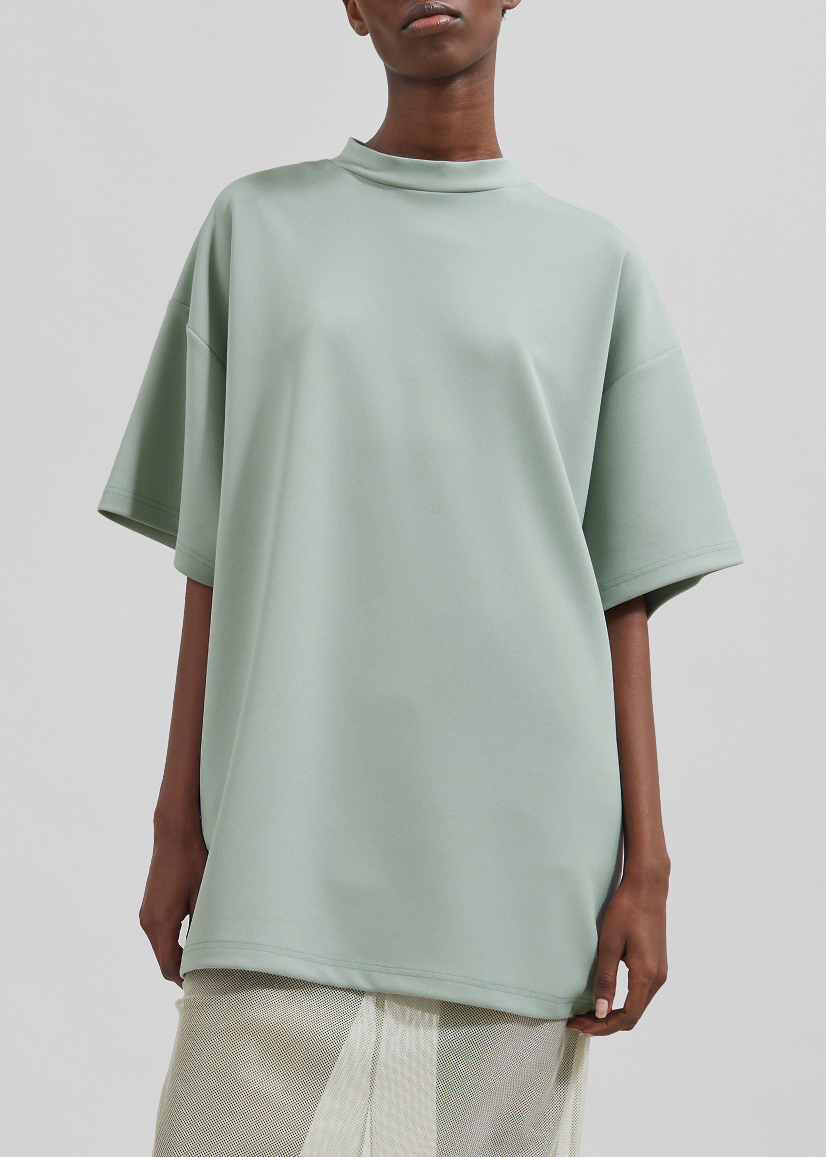 Hal Drop Shoulder T-Shirt  - Sage - 3