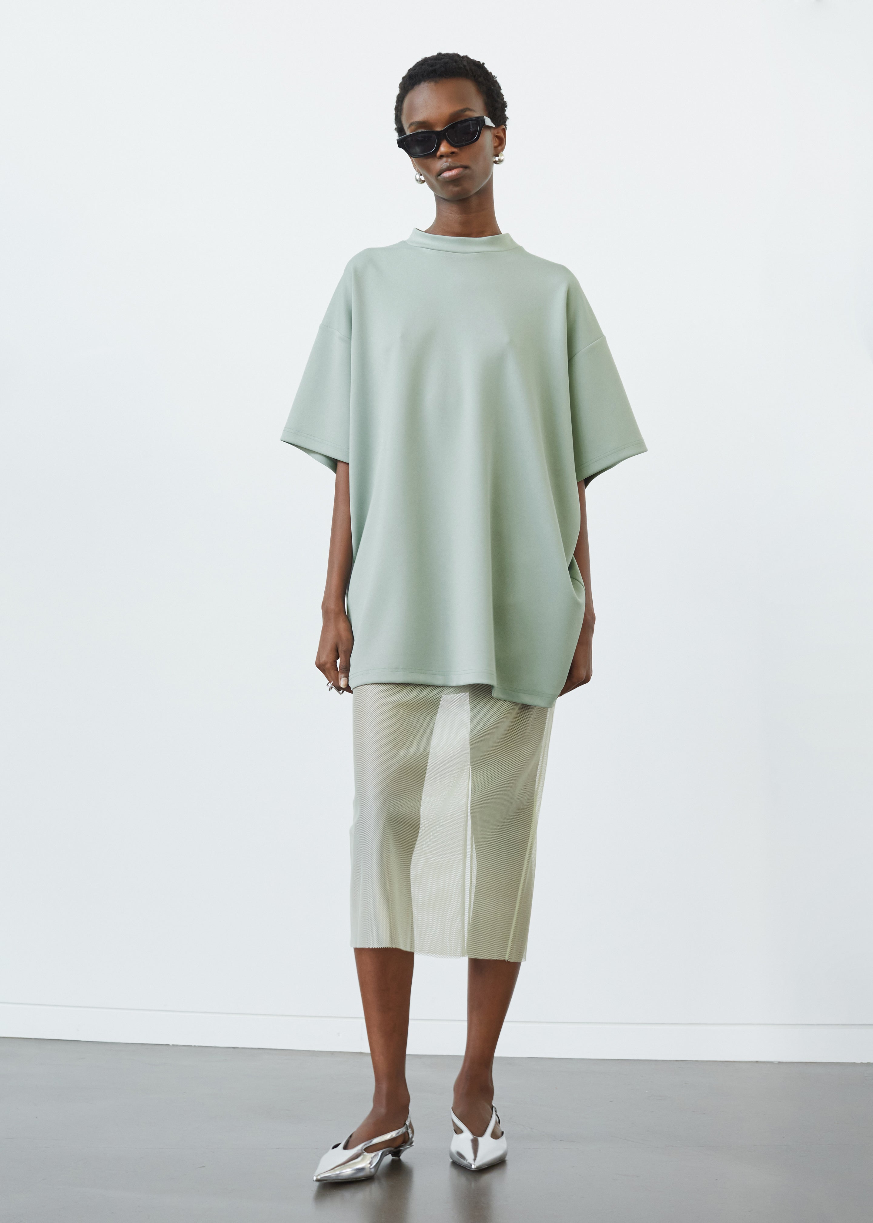 Hal Drop Shoulder T-Shirt  - Sage - 8