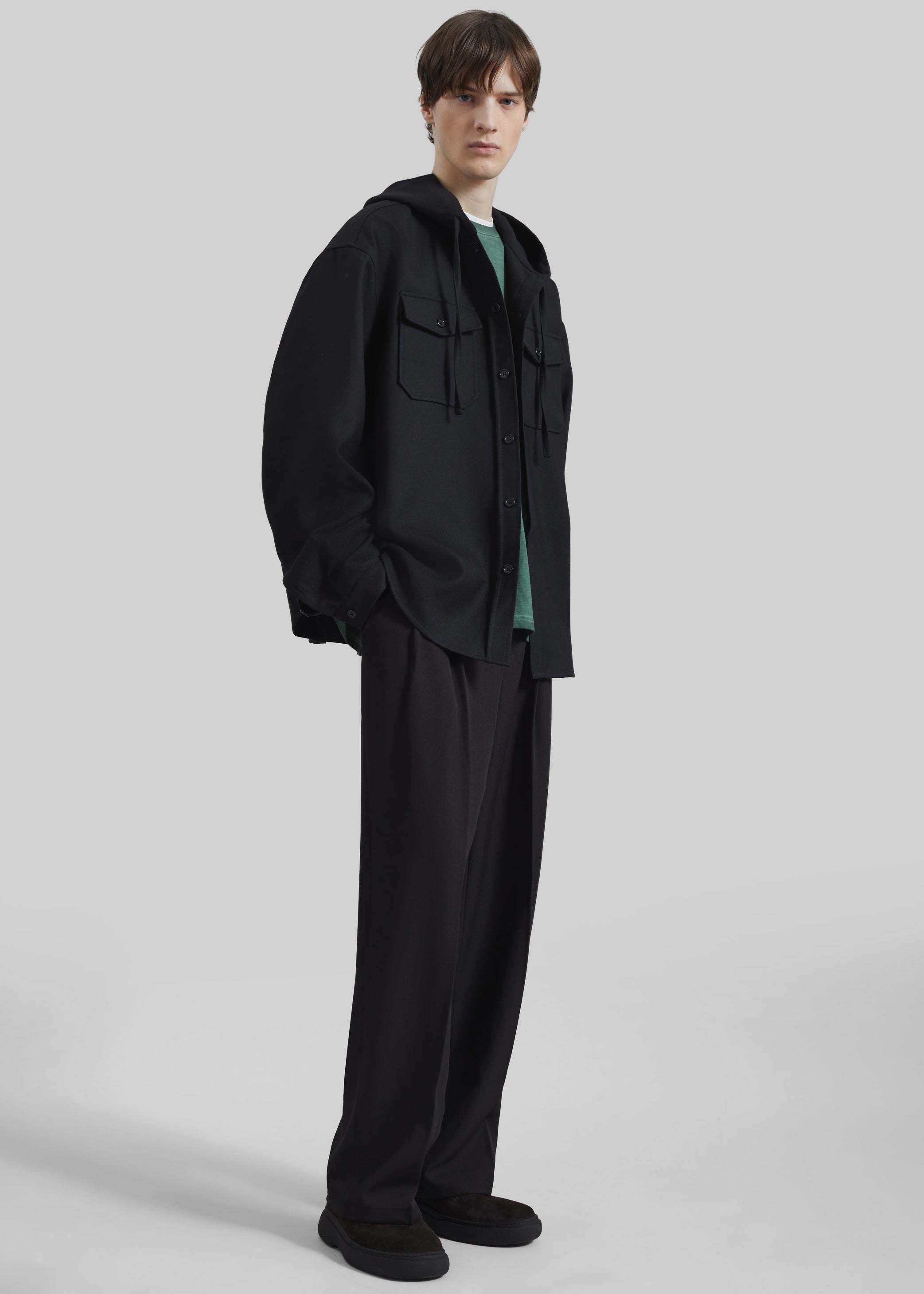 Shop the look image for Halbert Pleated Trousers - Black