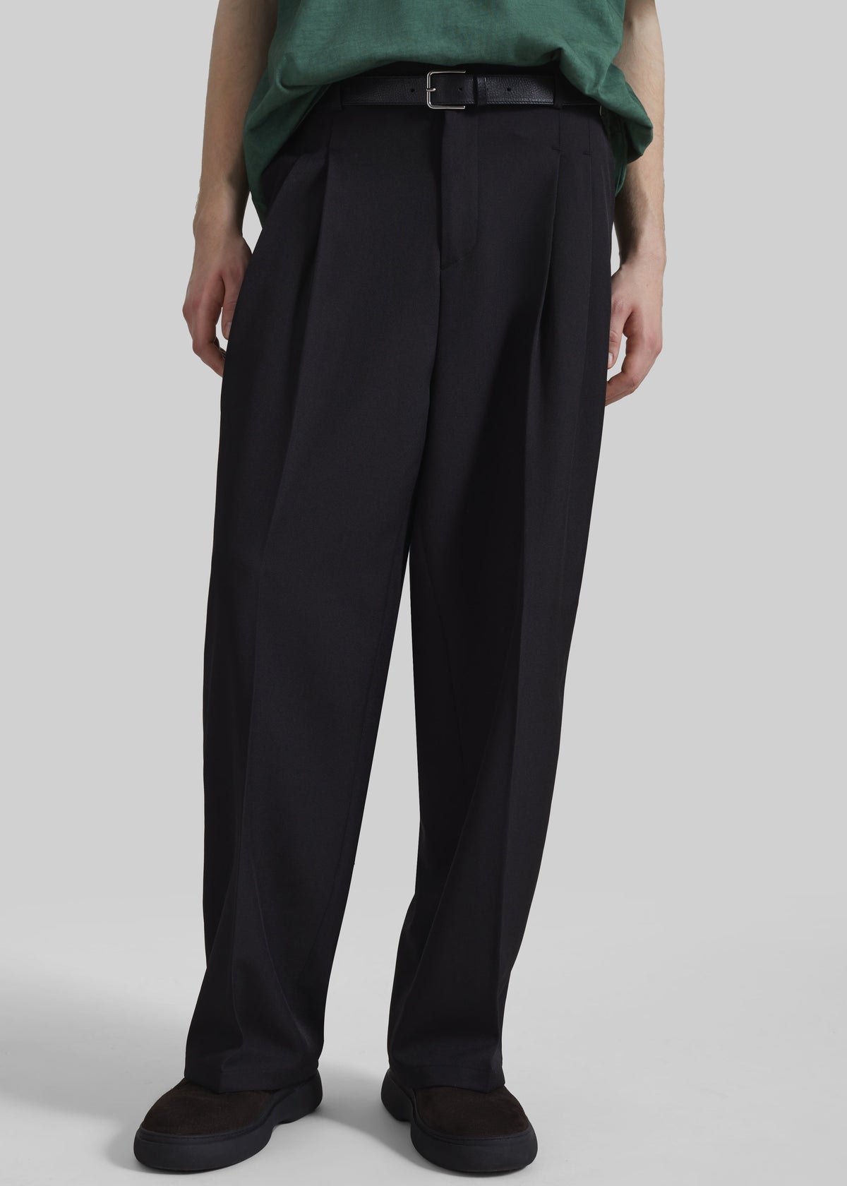 Halbert Pleated Trousers - Black - 2
