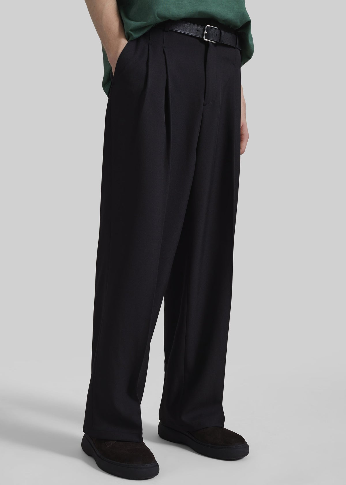 Halbert Pleated Trousers - Black - 5
