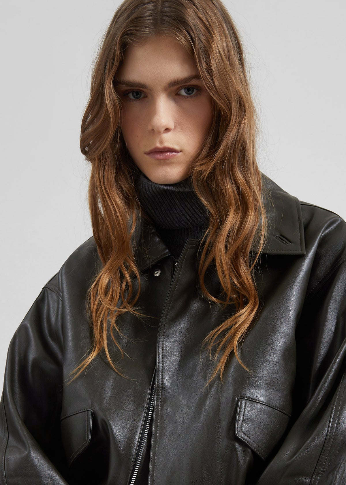 Halmstad Faux Leather Jacket - Charcoal - 5