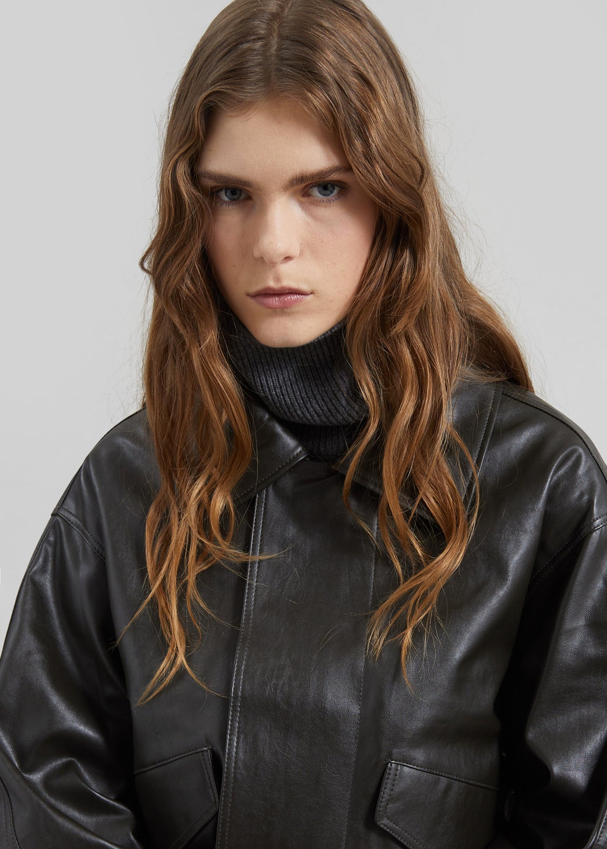 Halmstad Faux Leather Jacket - Charcoal - 3