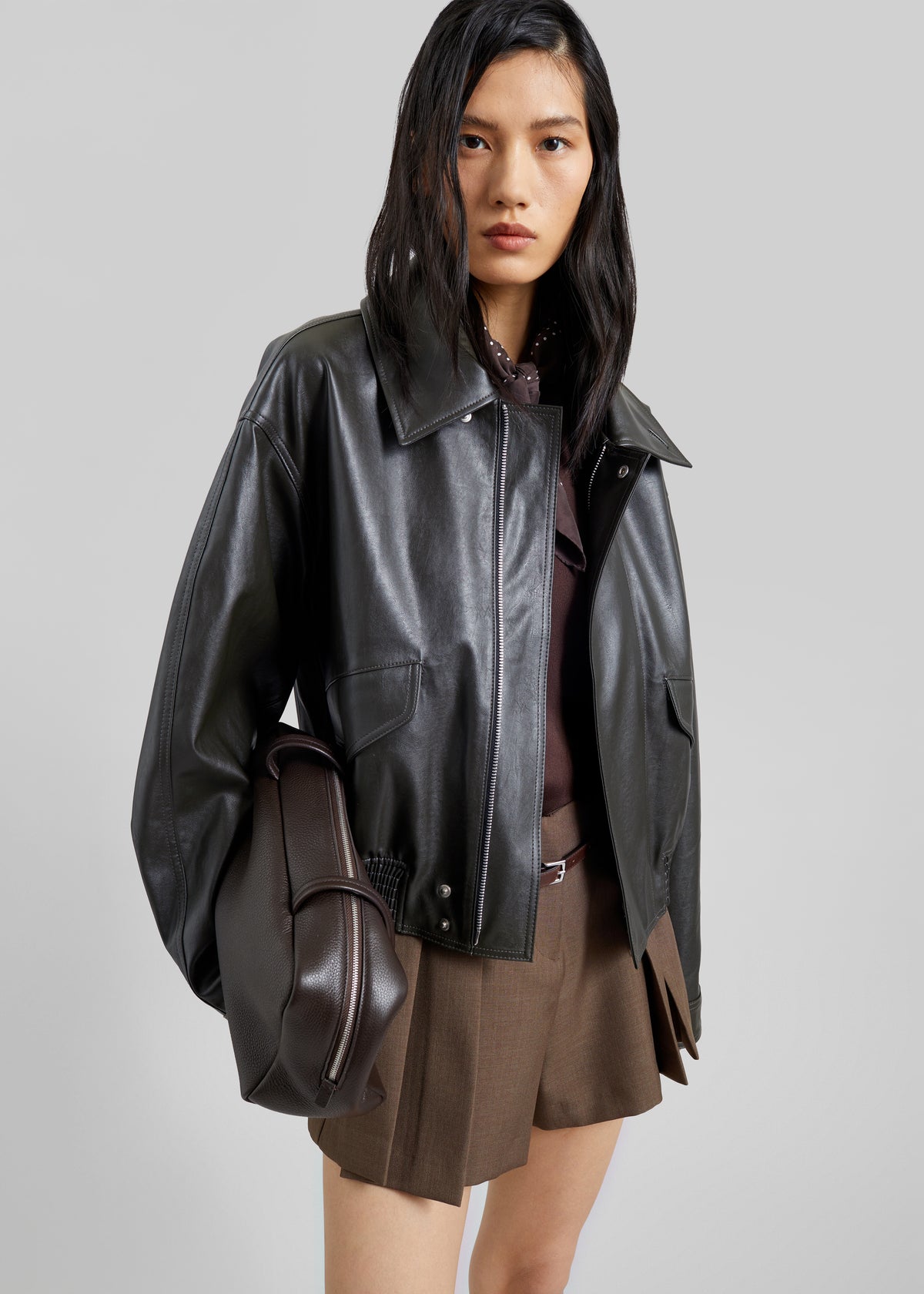 Halmstad Faux Leather Jacket - Charcoal - 6