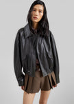 Halmstad Faux Leather Jacket - Charcoal