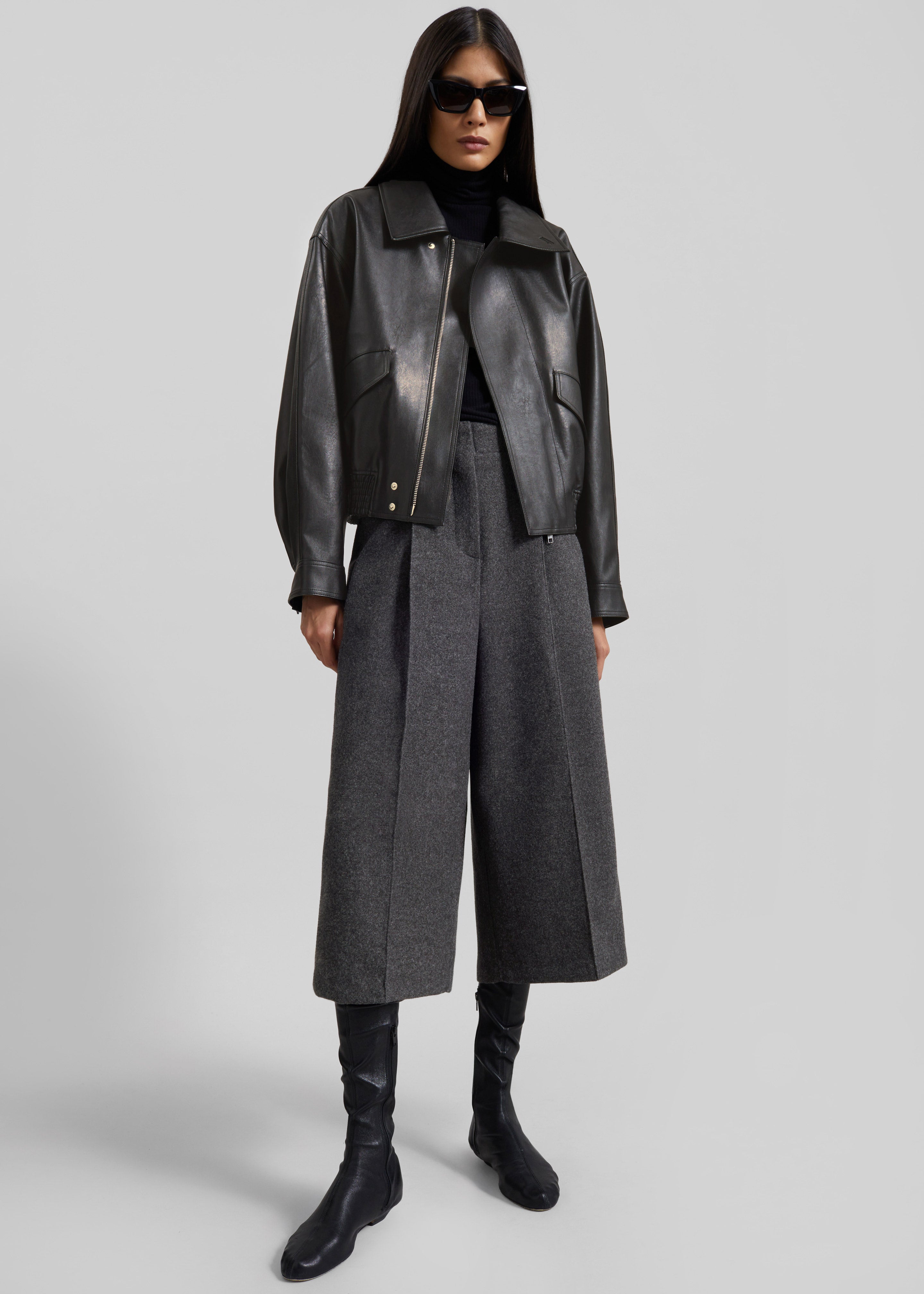 Halmstad Faux Leather Jacket - Charcoal - 4