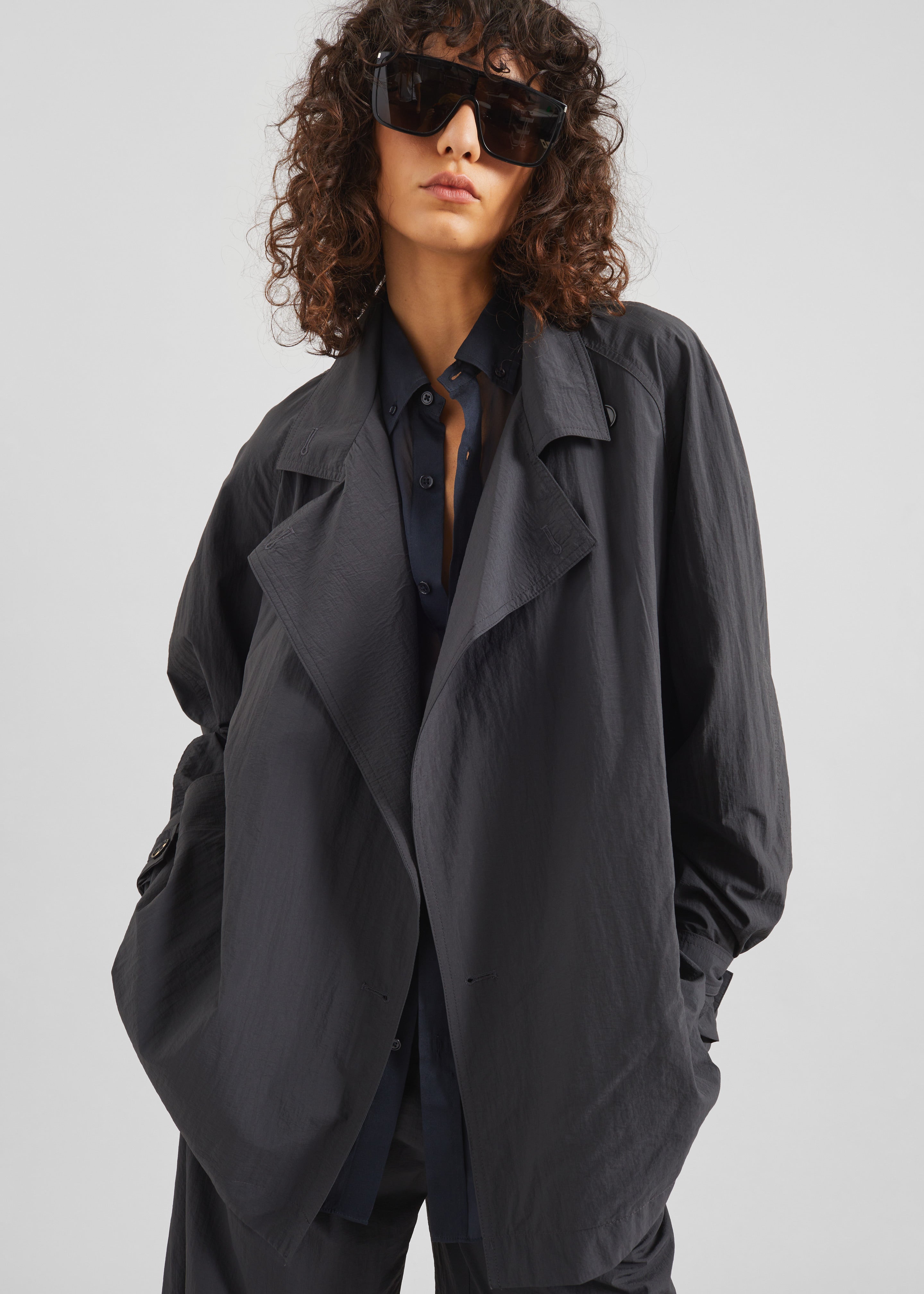 Halver Light Trench Jacket - Charcoal - 5