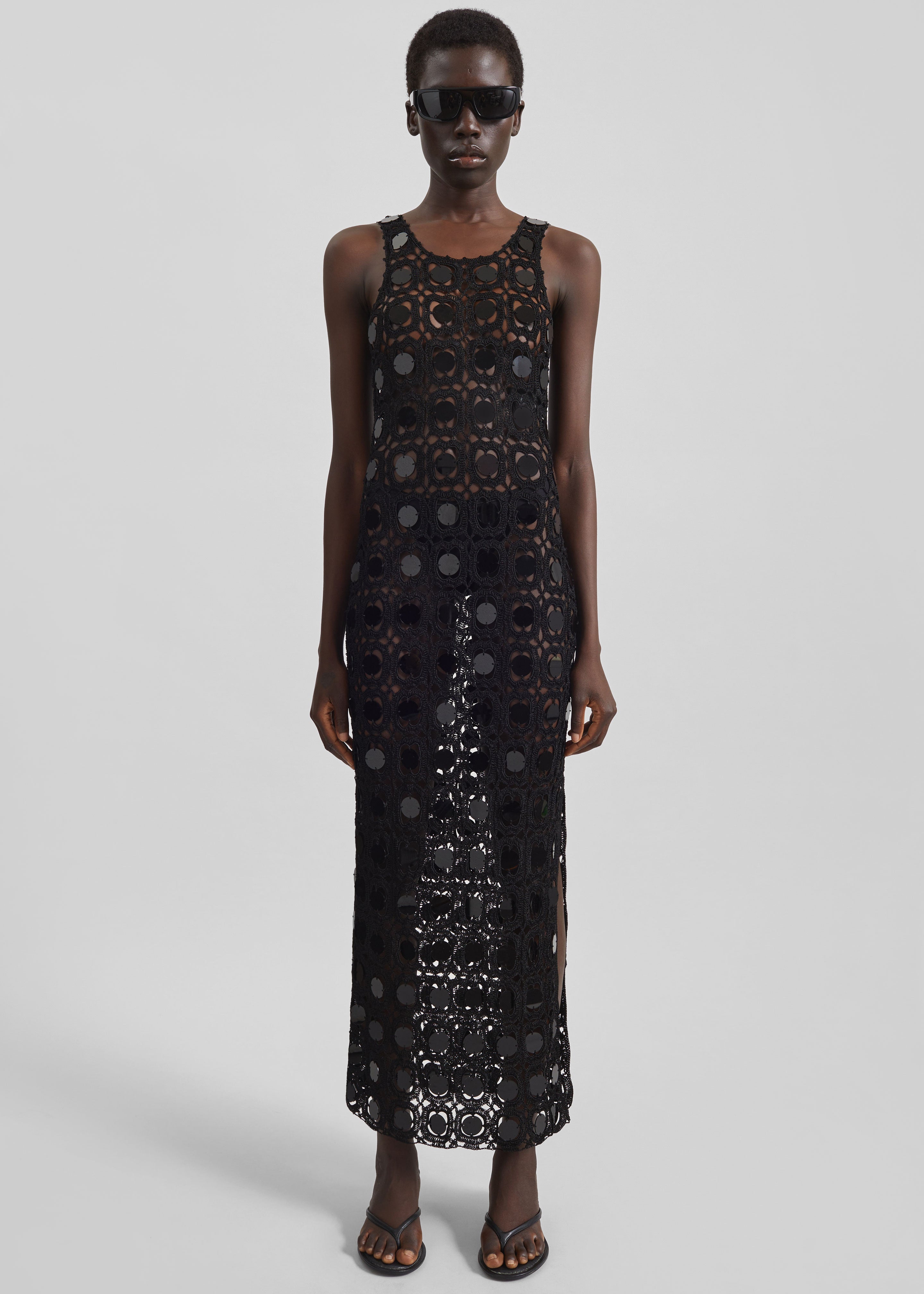 Hamina Mirror Crochet Dress - Black - 4