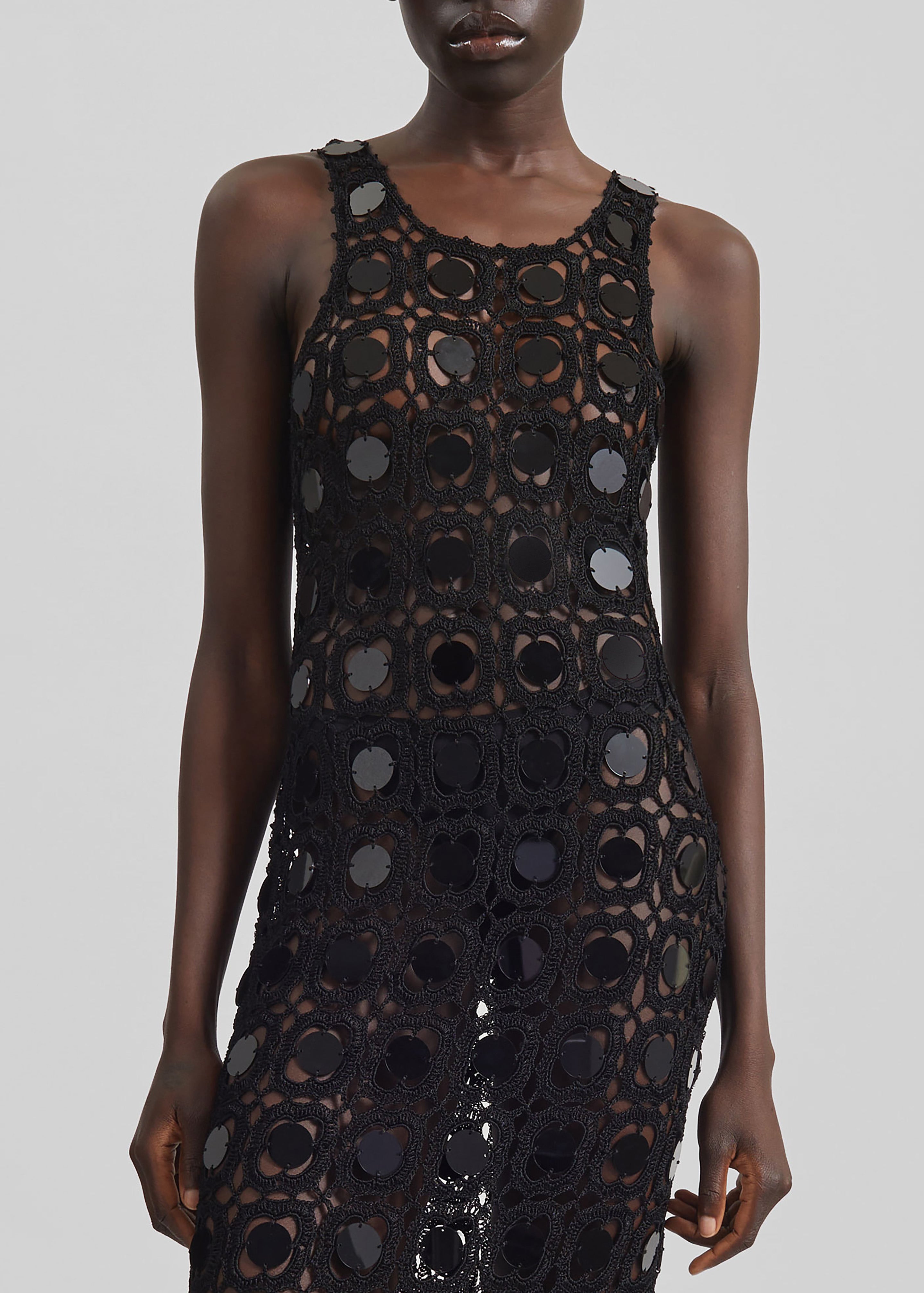 Hamina Mirror Crochet Dress - Black - 5
